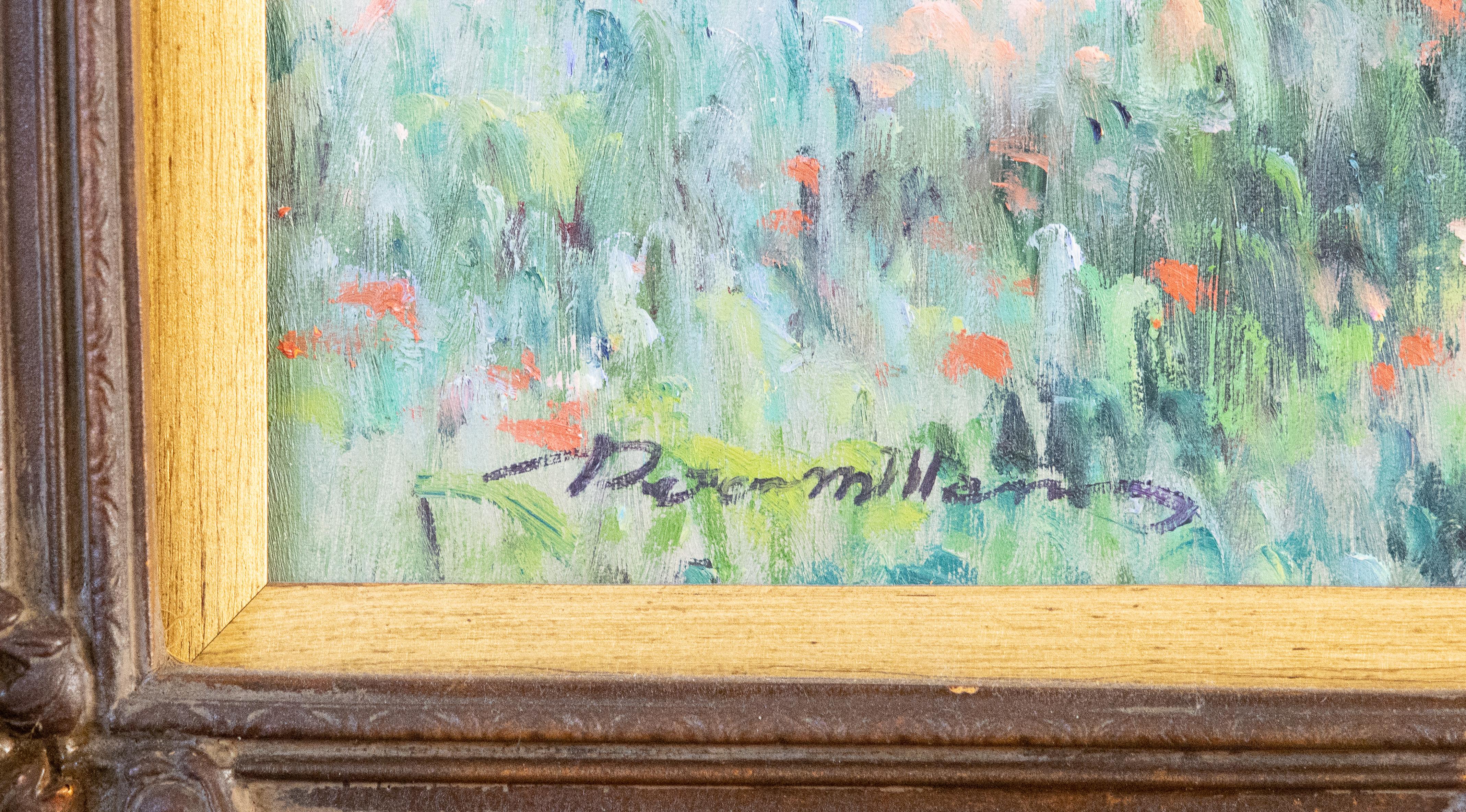 Spring Impressionist Landscape, Oil on Canvas, Signed and Framed For Sale 2
