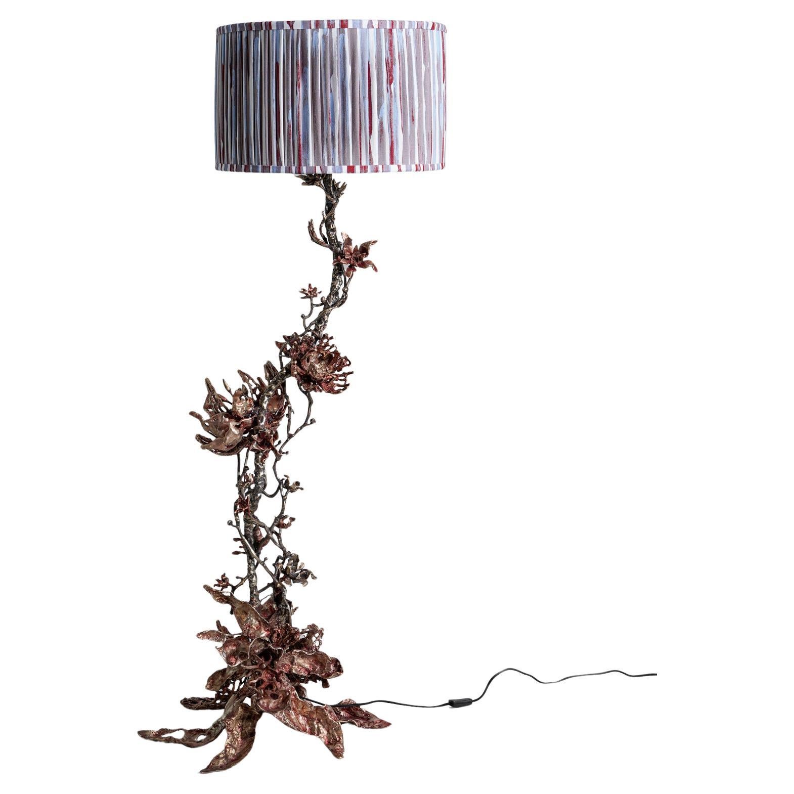 Spring in Kashmir Floor Lamp in Brass, Viya by Vikram Goyal