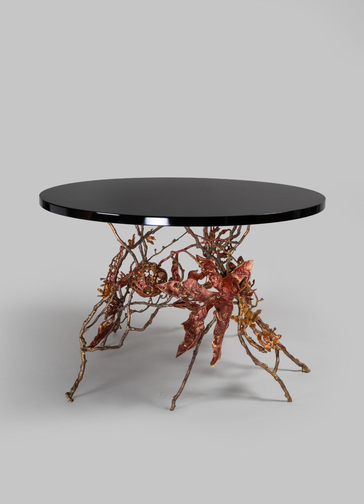 Indian Spring In Kashmir Foyer Table in Brass, Viya by Vikram Goyal For Sale
