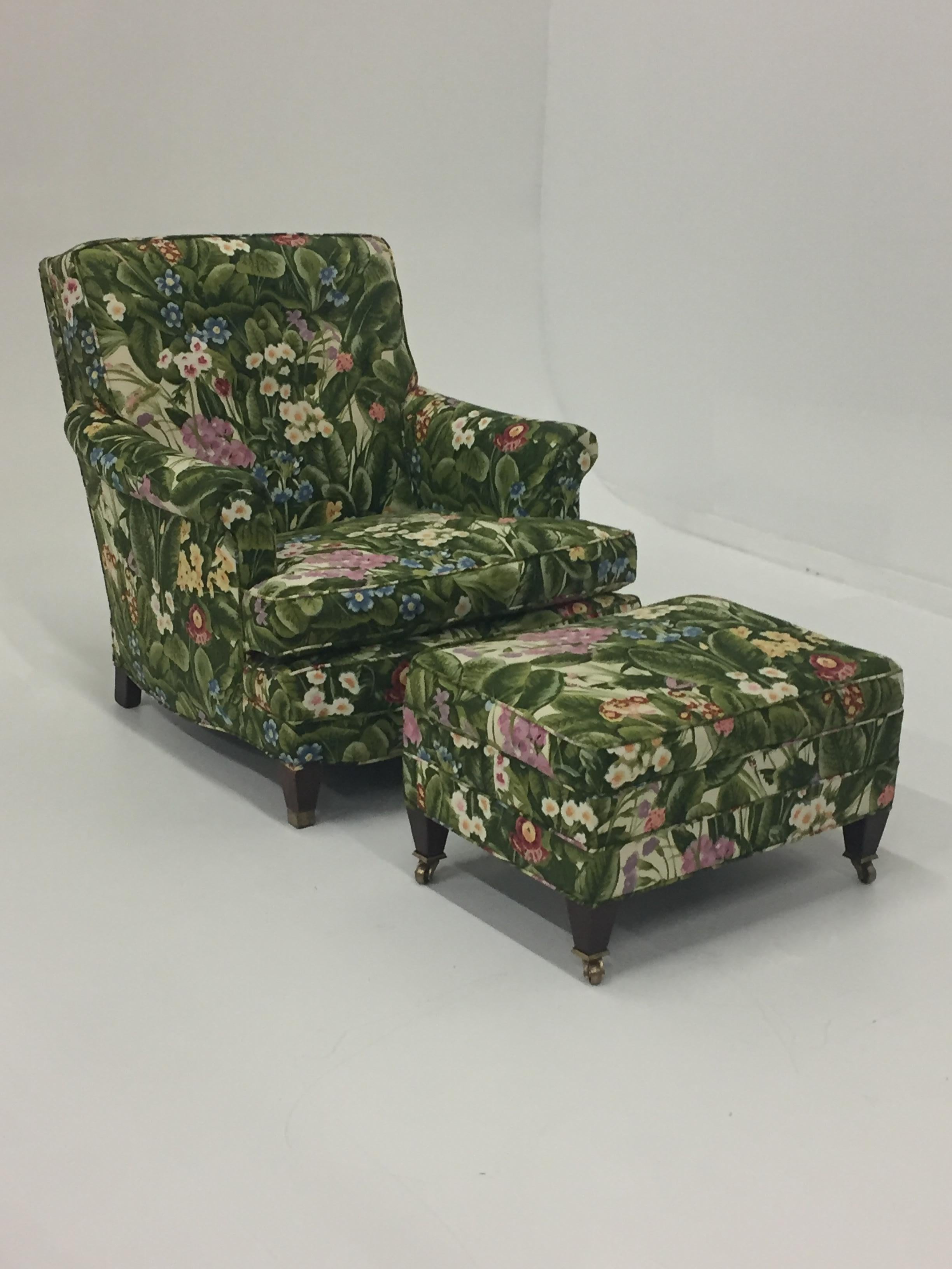 Spring is in the Air Upholstered Club Chair and Ottoman Set 1
