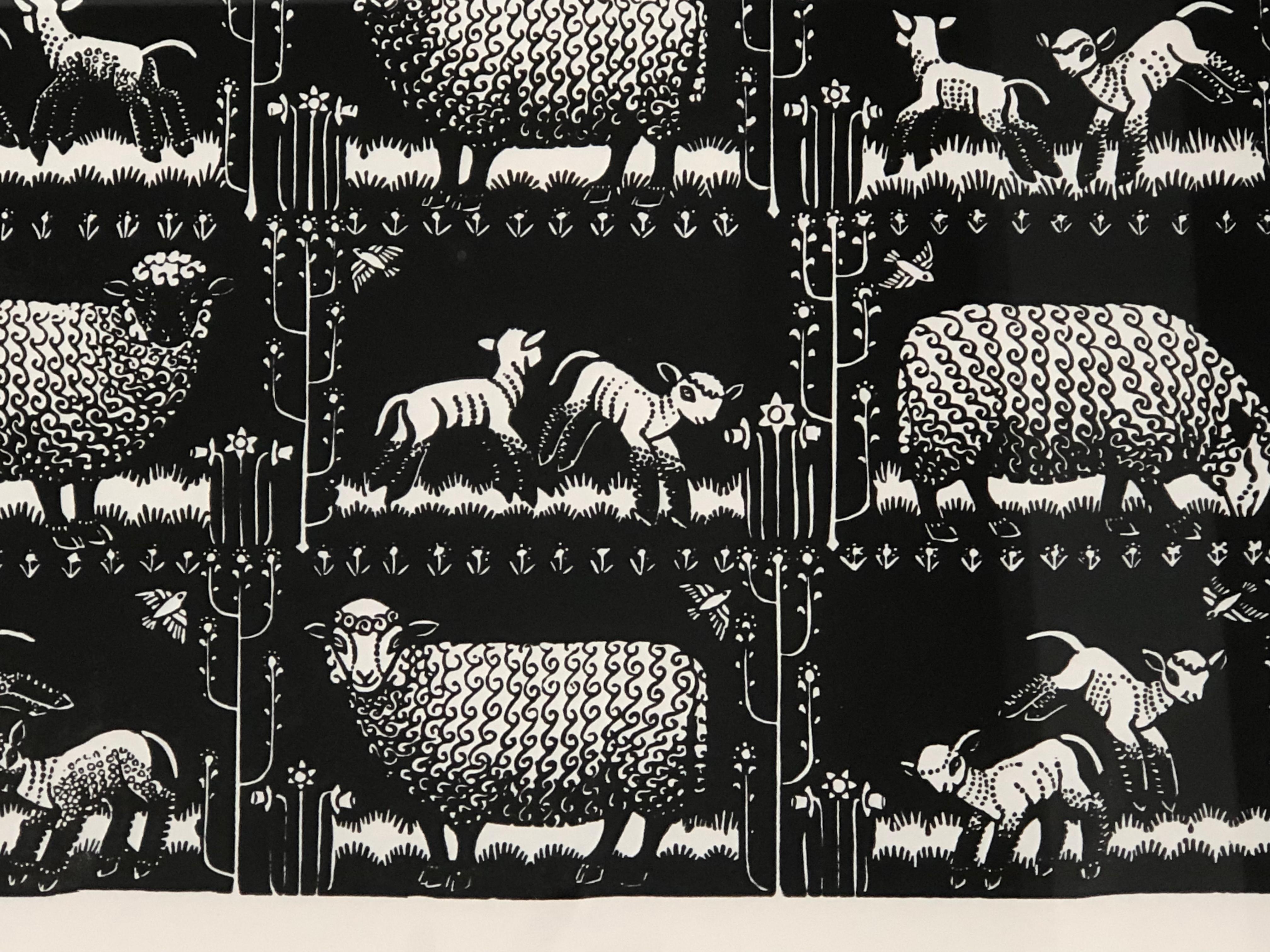 Hand-Crafted Spring Lambs Folly Cove Designers Hand Block Print