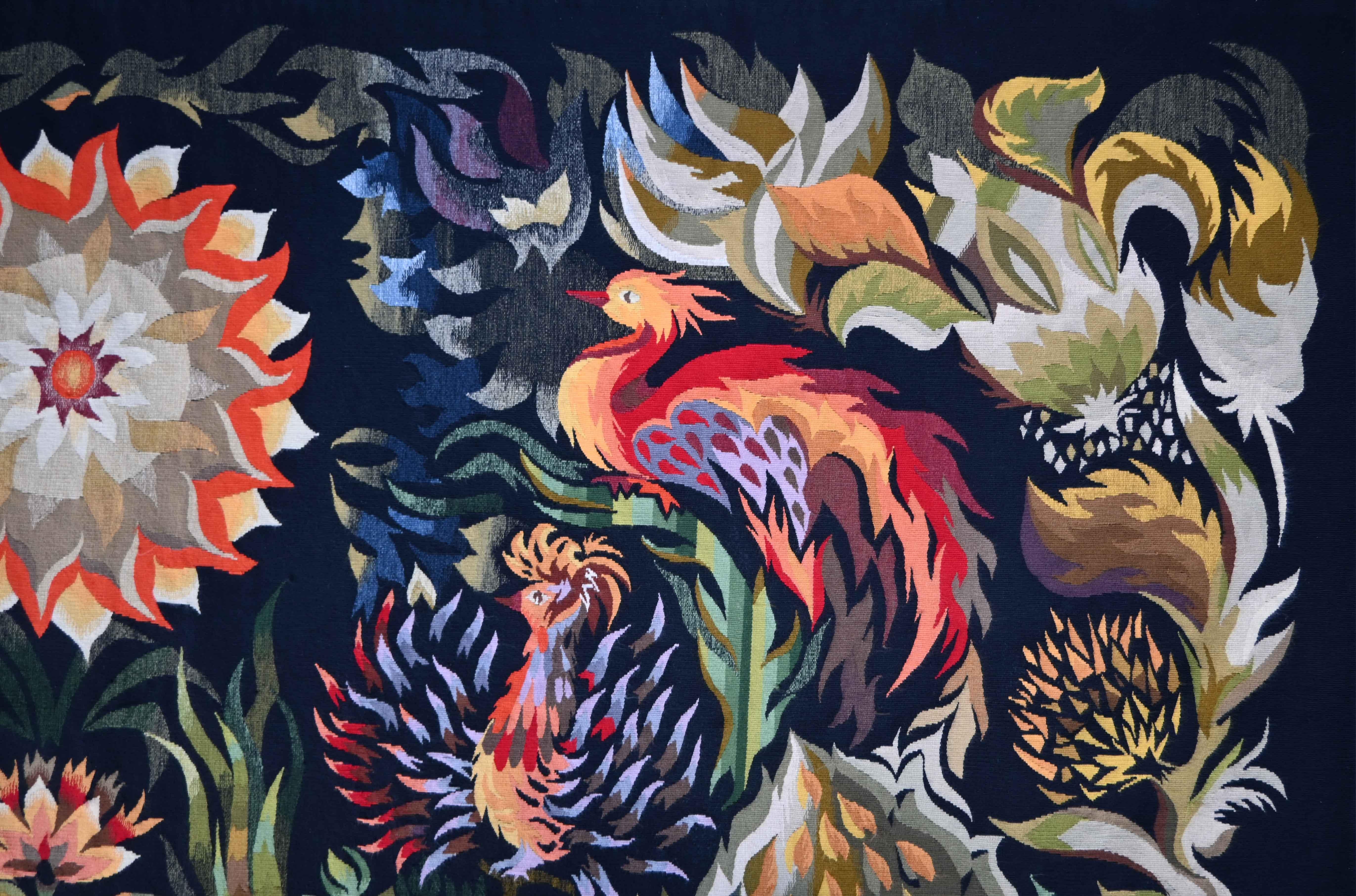 Spring Levee, Jean-Michel Lartigaud – Französischer moderner Aubusson-Wandteppich – Nr. 1513 (Moderne) im Angebot