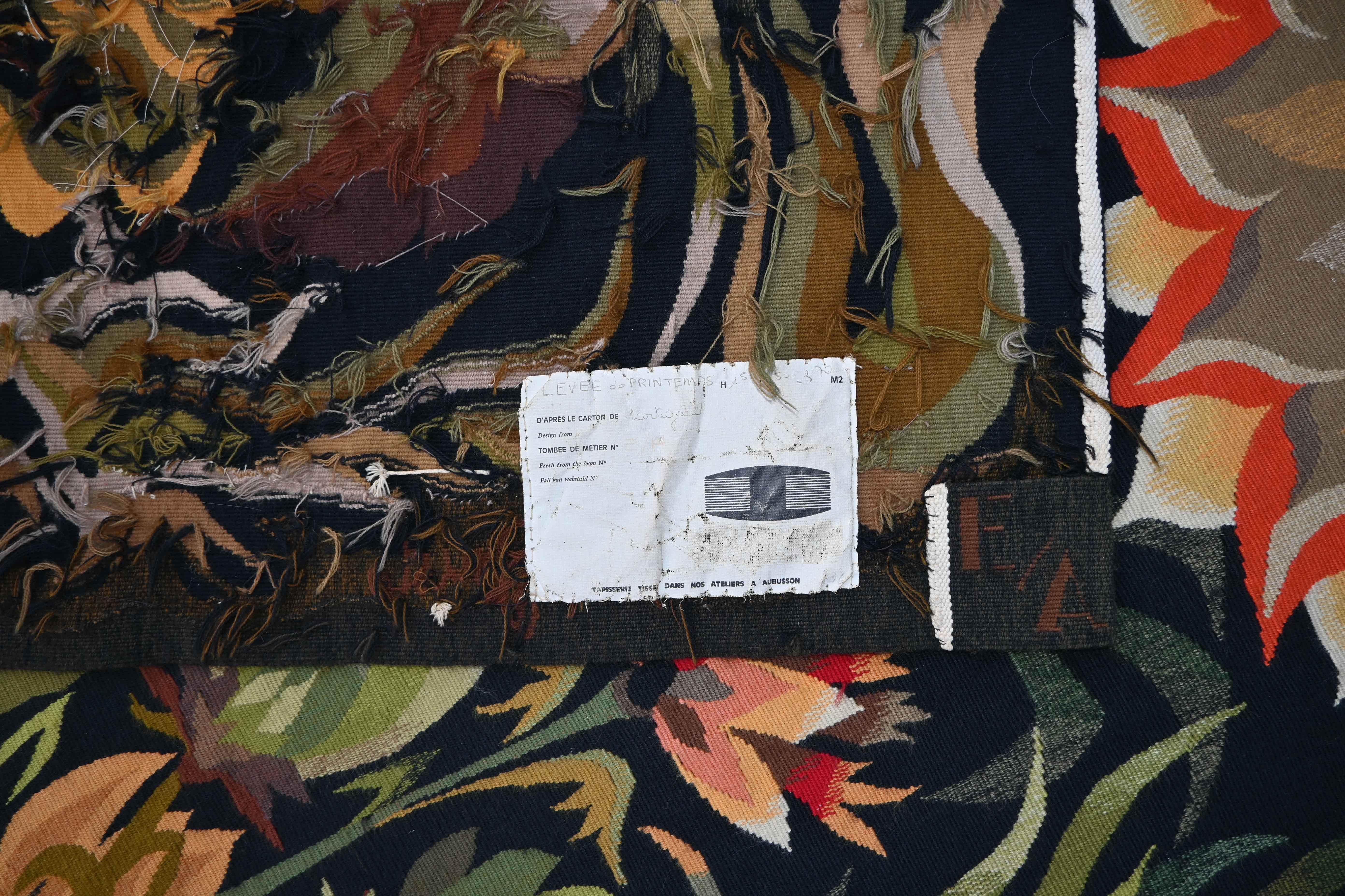Spring Levee, Jean-Michel Lartigaud – Französischer moderner Aubusson-Wandteppich – Nr. 1513 im Angebot 1