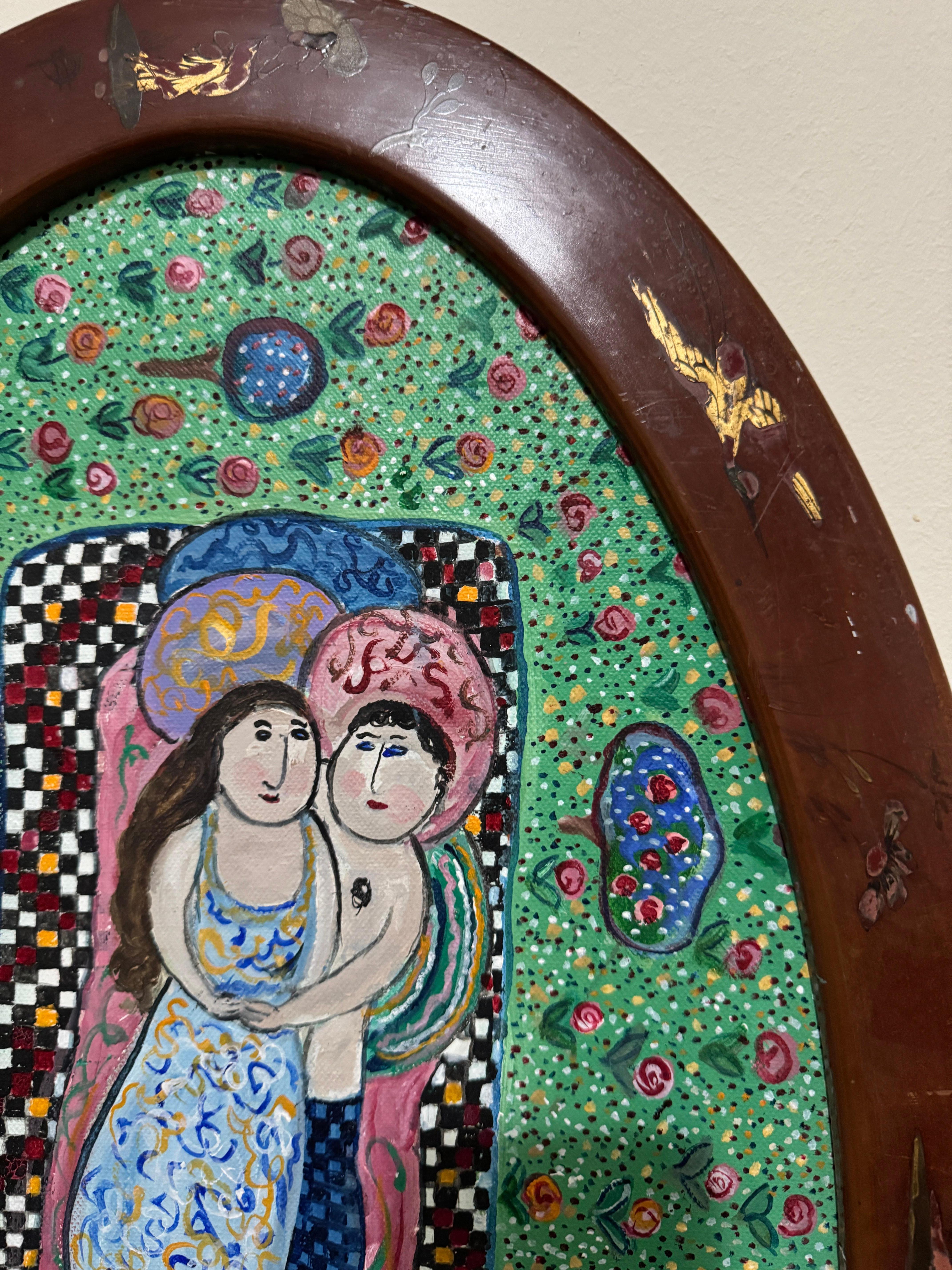 „Spring Lovers“ von Dora Holzhandler (1928 - 2015) (Handbemalt) im Angebot