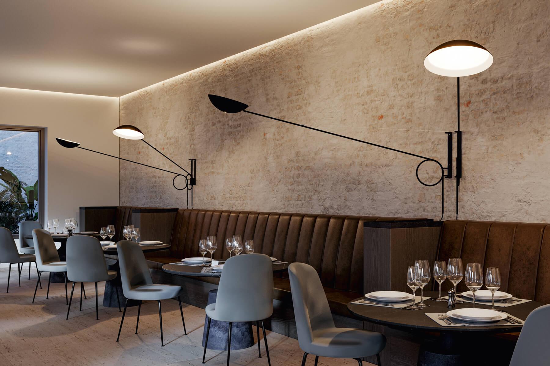 Spring is an arm lamp that reinterprets a classic in a contemporary way, adding a touch of lifestyle.

Spring is available in two versions: wall-mounted or ceiling-mounted. The wall-mounted lamp comes in two different sizes: the large one has an arm