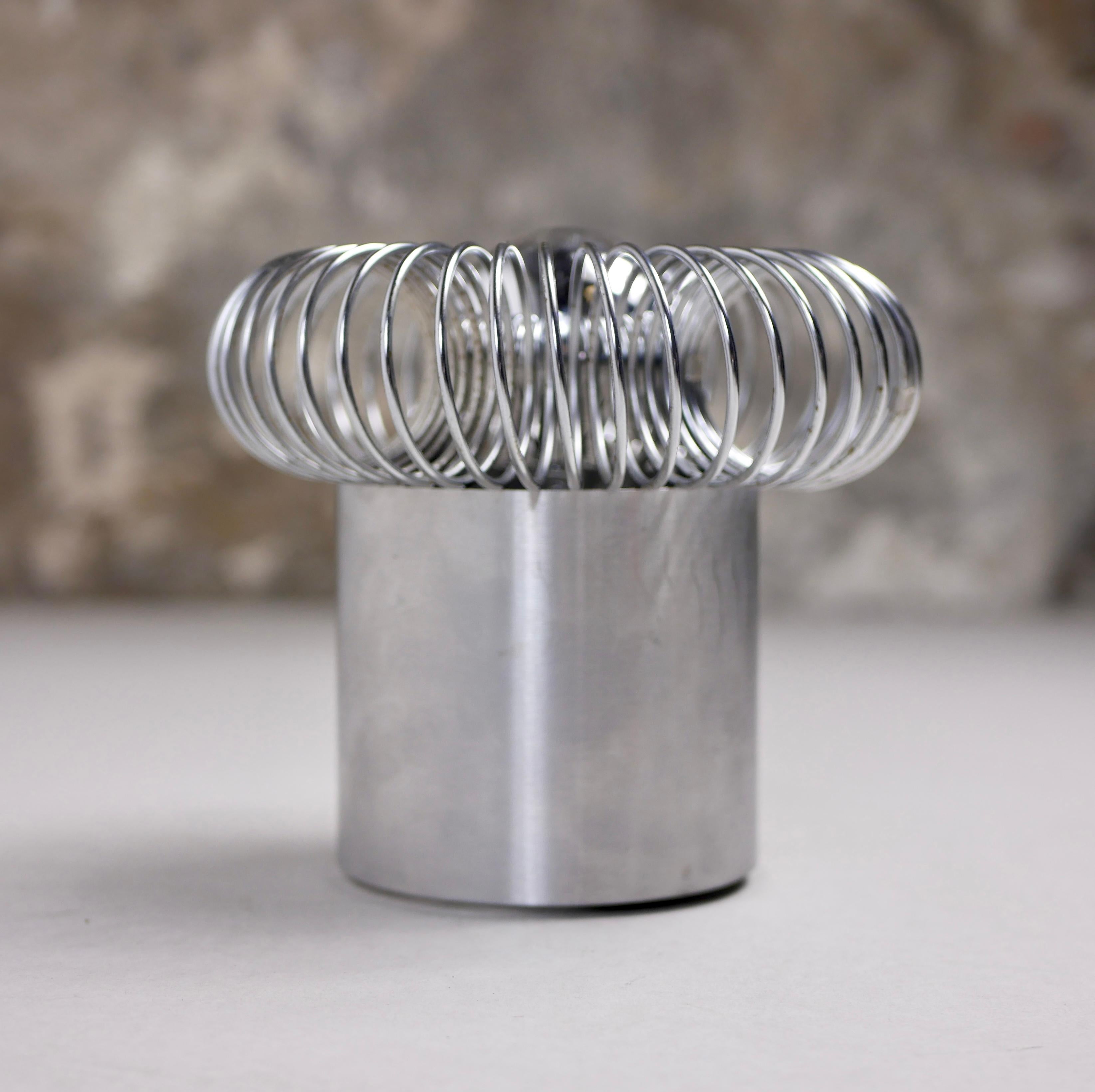 French Spring metal sconce by Philippe Rogier for Oxar, made in France, 1970s For Sale