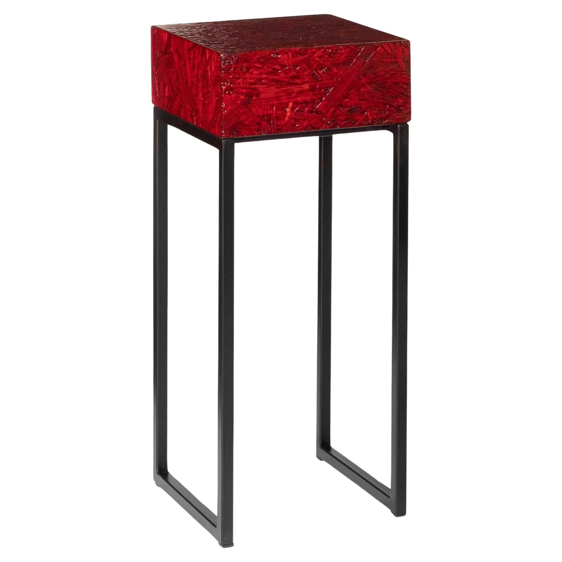 Spring Mini Side Table Red by Fabrizio Contaldo For Sale