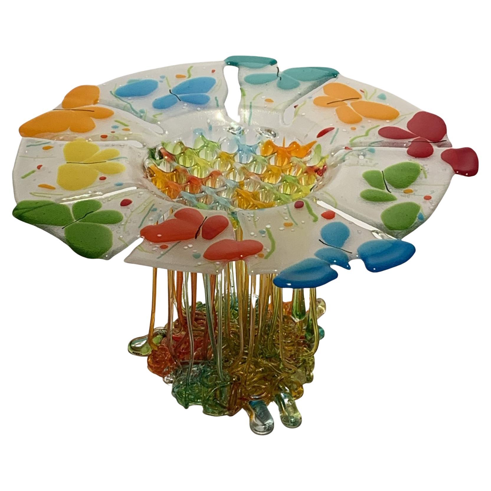 "¡Primavera!", Centro de mesa de cristal de Murano, Hecho a mano en Italia, Diseño único, 2022
