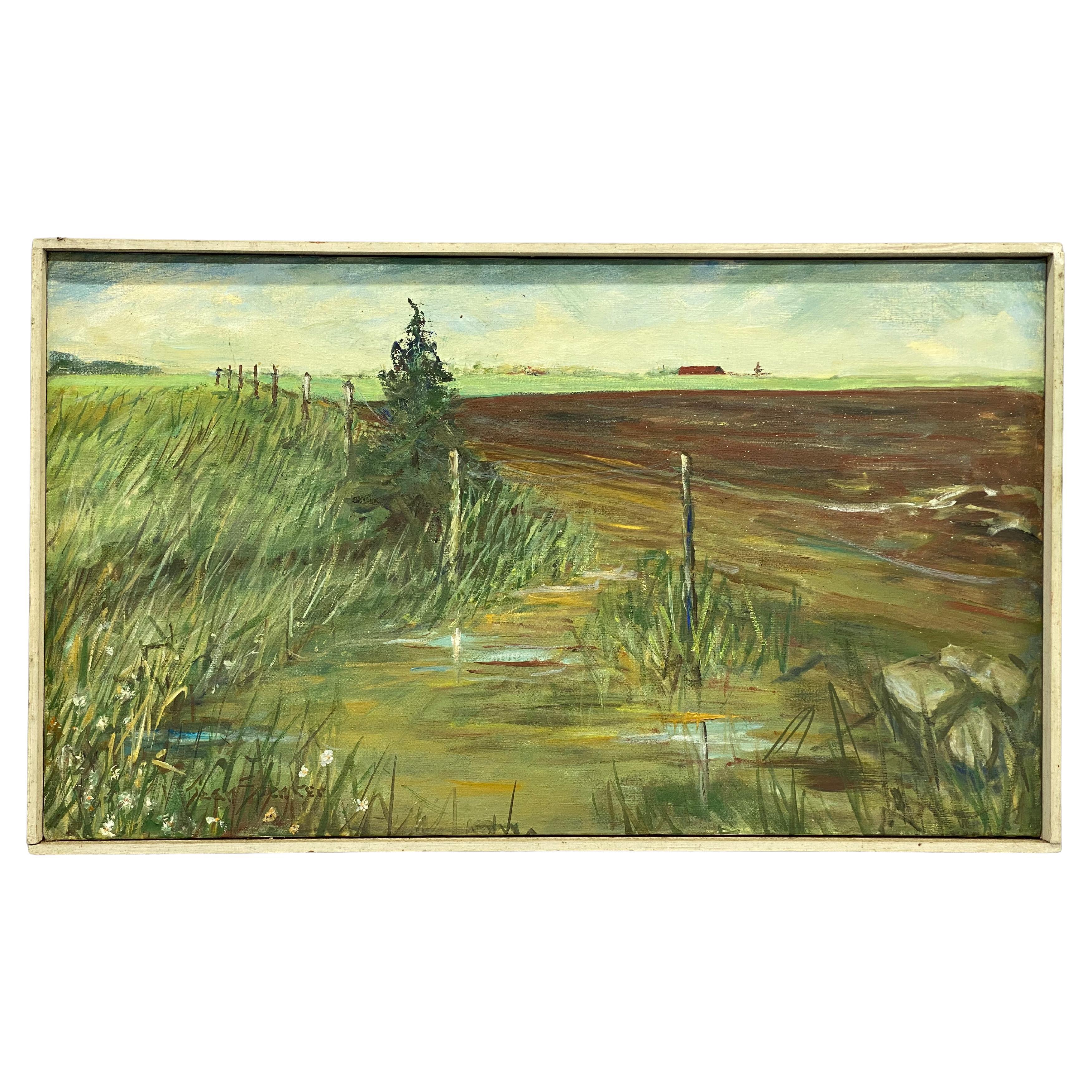 "Spring Plowing" Martha
s Vineyard Oil Painting by Jean Spencer For Sale