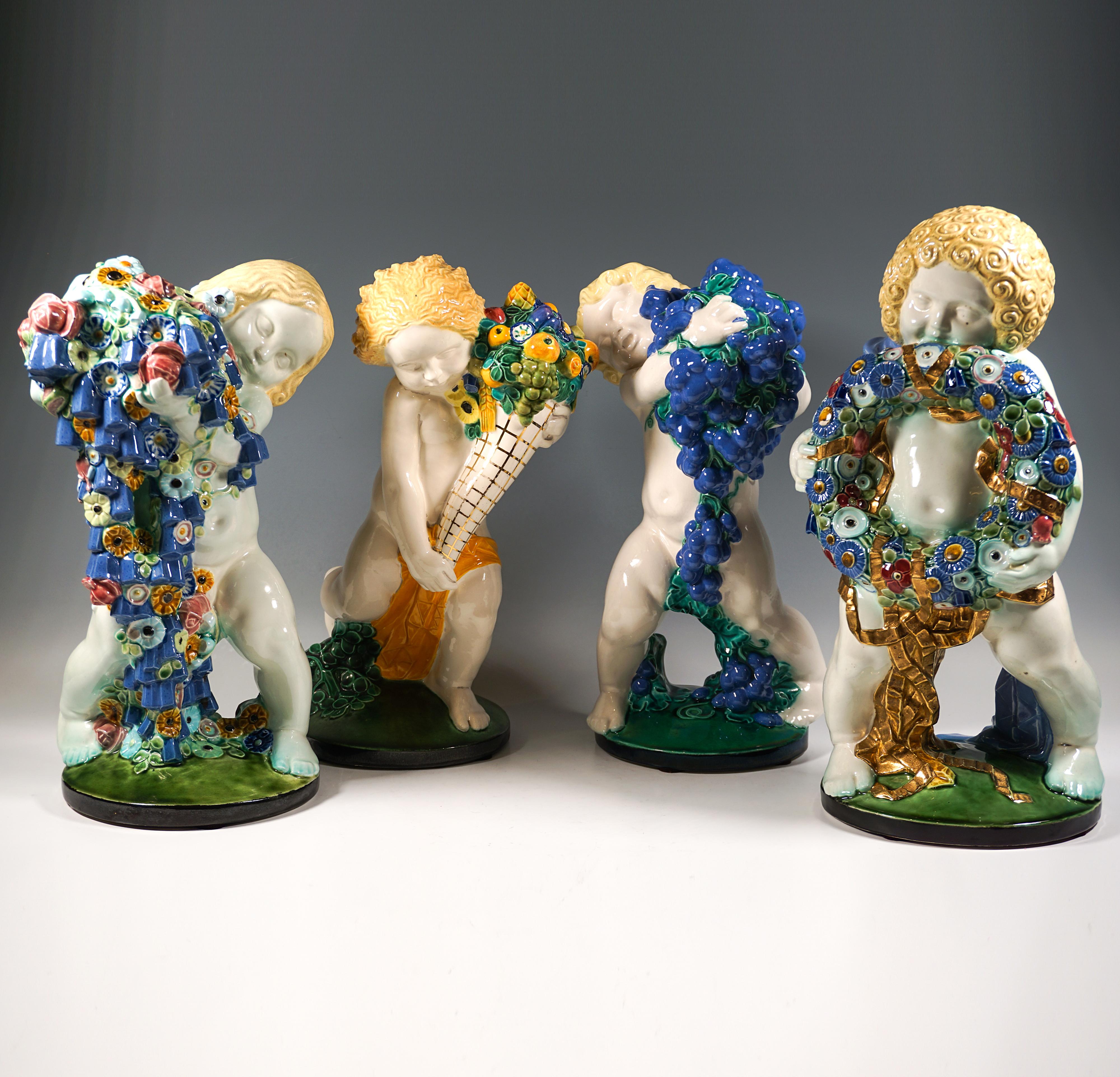 'Primavera', putto con fiori, di Michael Powolny, Ceramica di Vienna, 1910-1912 in vendita 2