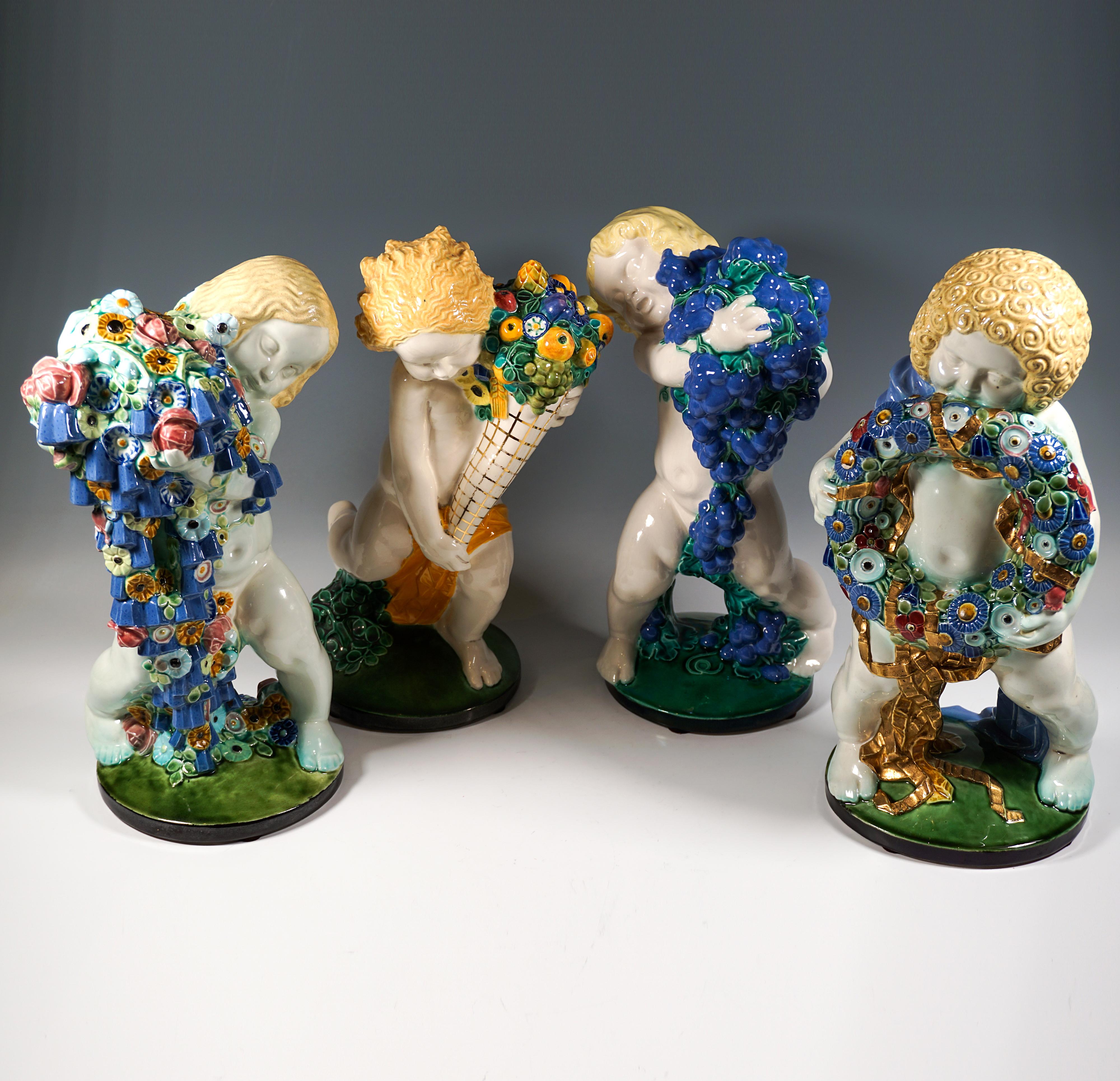 'Primavera', putto con fiori, di Michael Powolny, Ceramica di Vienna, 1910-1912 in vendita 3