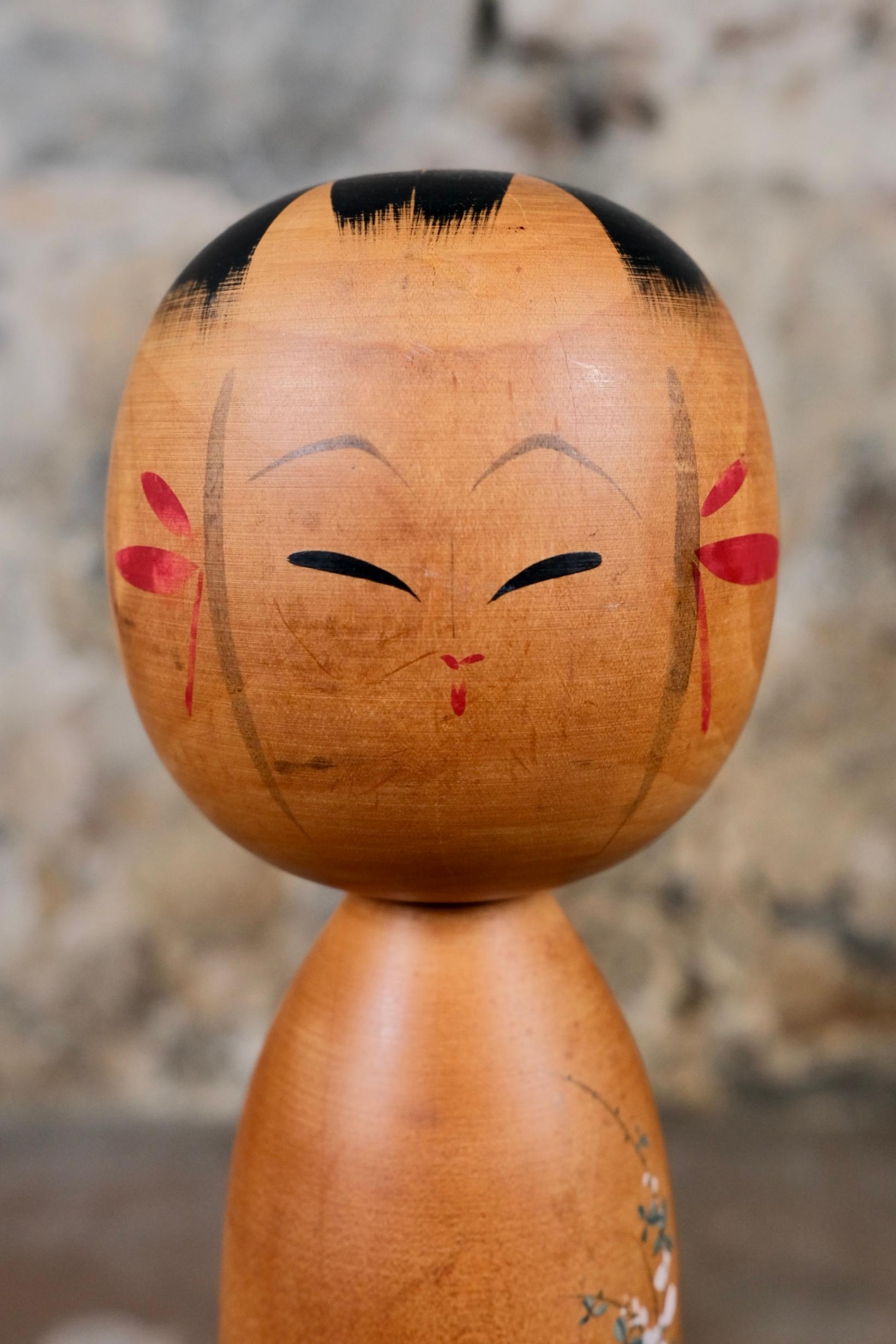 Japonisme Spring Scene Kokeshi by Shunyo, Japan, 1970s