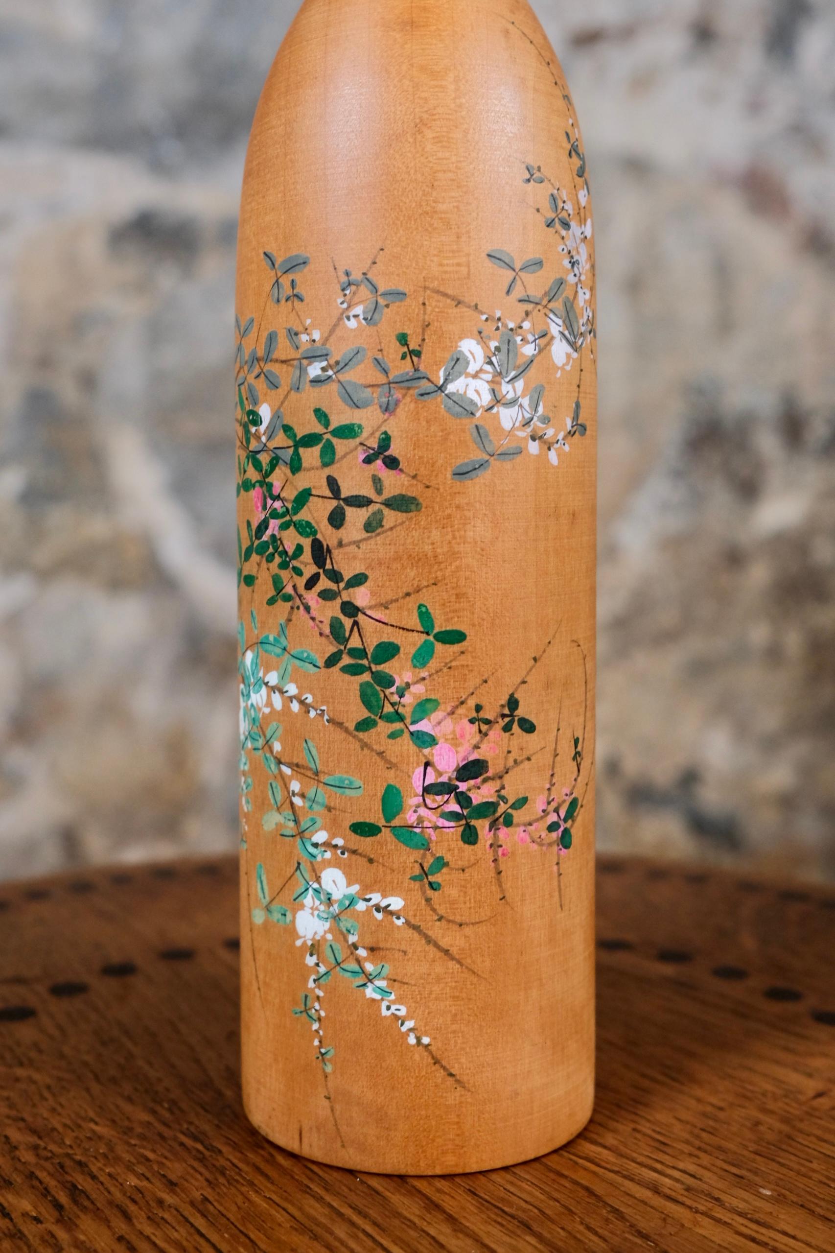 Japanese Spring Scene Kokeshi by Shunyo, Japan, 1970s