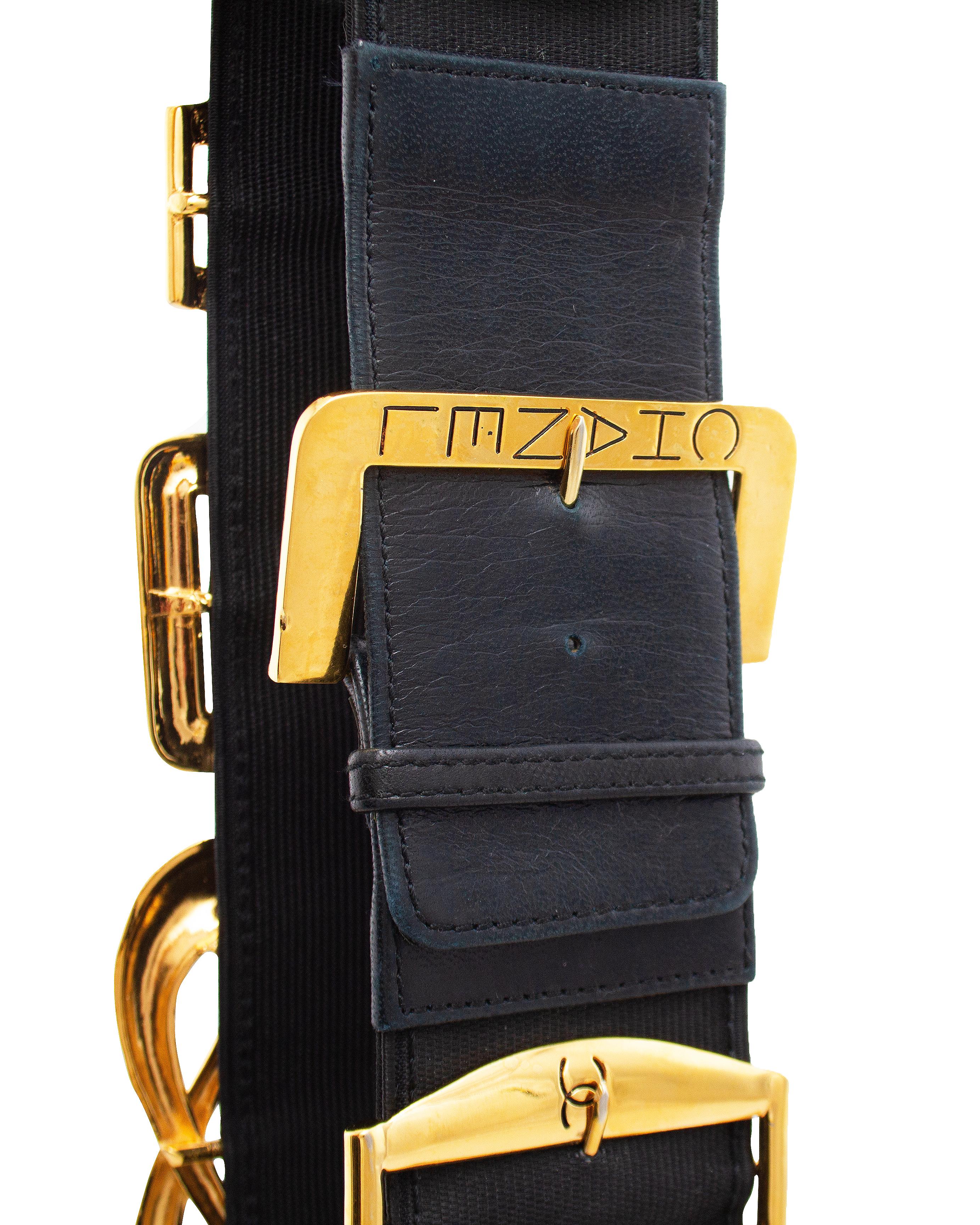 Spring/Summer 1988 Chanel Multi Buckle Stretch Belt For Sale 1