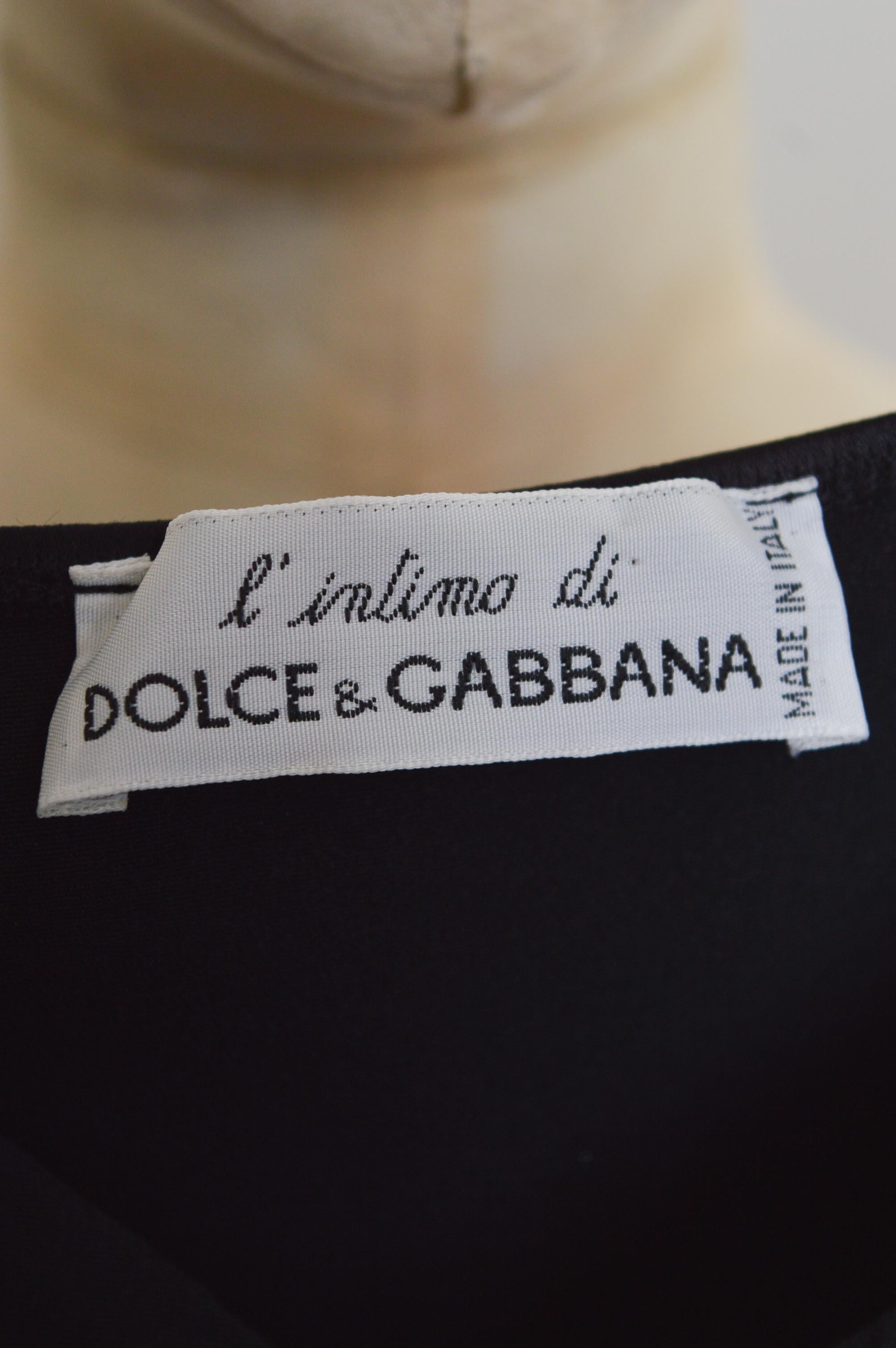 Primavera / Estate 1993 Dolce & Gabbana Corsetto in raso nero - Body suit in vendita 3