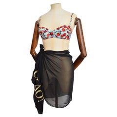 Frühjahr/Sommer 1996 DOLCE & GABBANA Bikini-BH mit Kirschenmuster - Crop Top