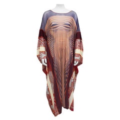 Caftan Jean Paul Gaultier printemps-été 1996 à effet de contour et d'illusion corporelle diaphane