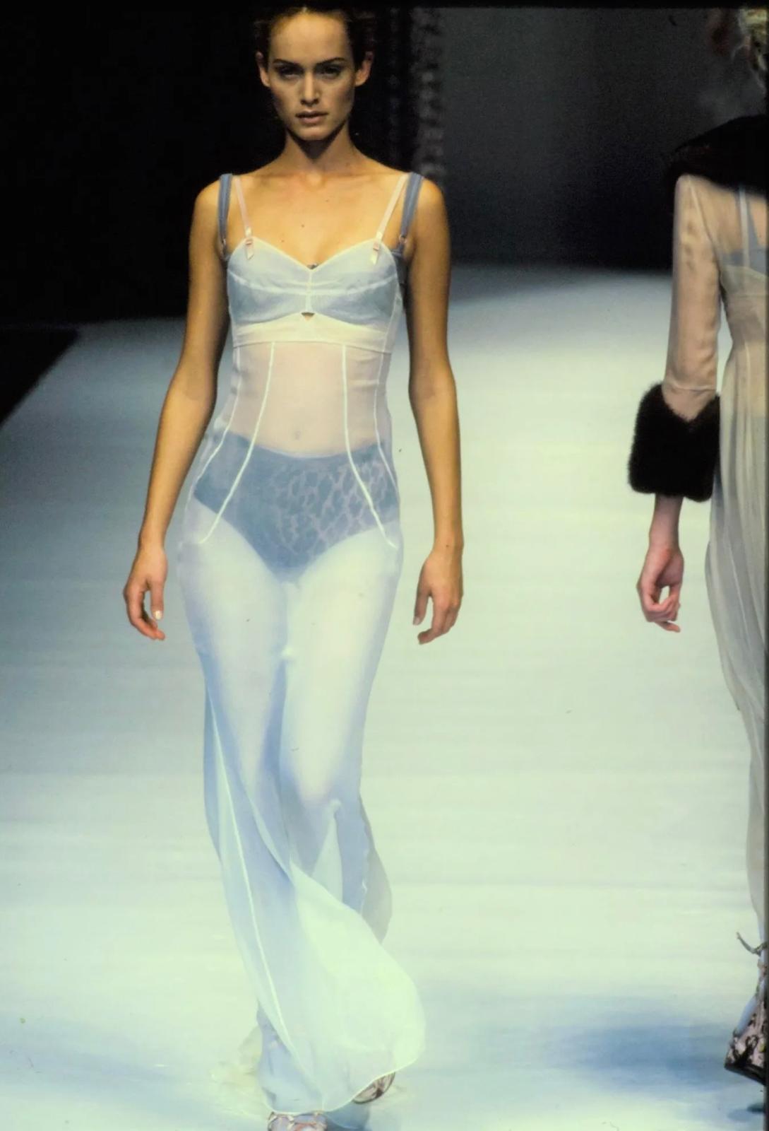 Spring / Summer 1997 Dolce & Gabbana Nude Pink Peach Runway Long Slip Dress For Sale 11