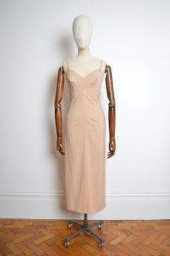 Spring / Summer 1997 Dolce & Gabbana Nude Pink Peach Runway Long Slip Dress