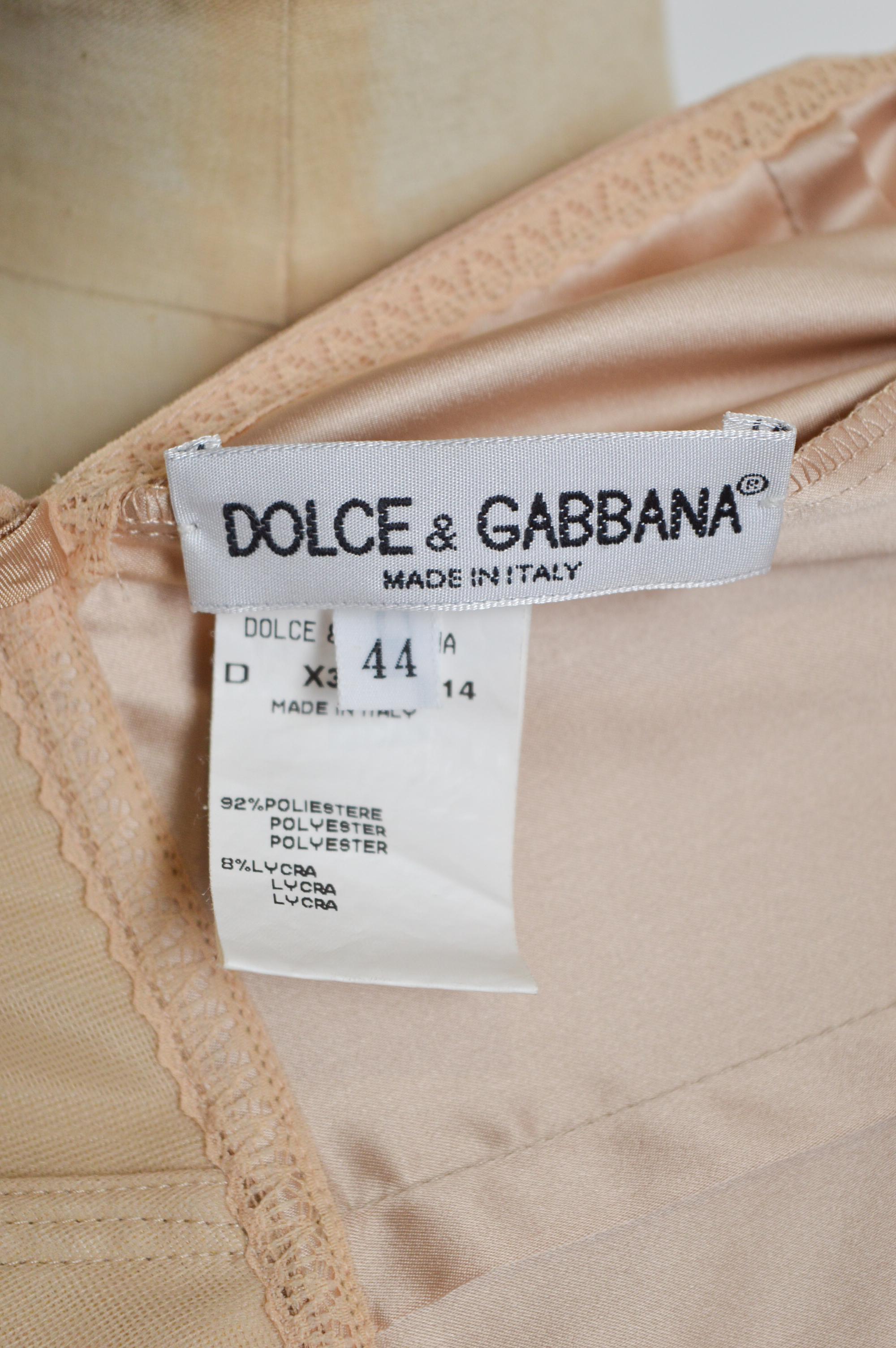 Spring / Summer 1997 Dolce & Gabbana Nude Pink Peach Runway Long Slip Dress For Sale 3