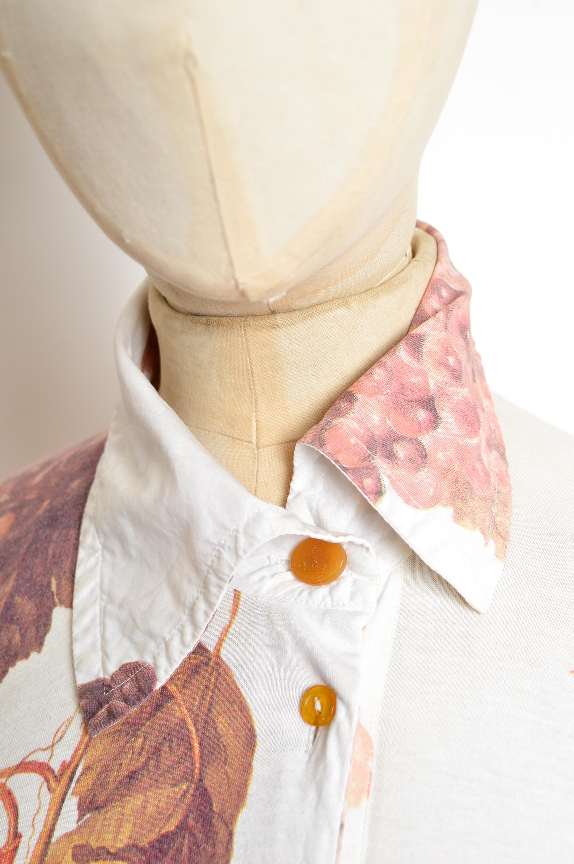 Frühjahr/Sommer 1997 Vivienne Westwood Renaissance Traubenmuster Hemd - Bluse (Beige) im Angebot