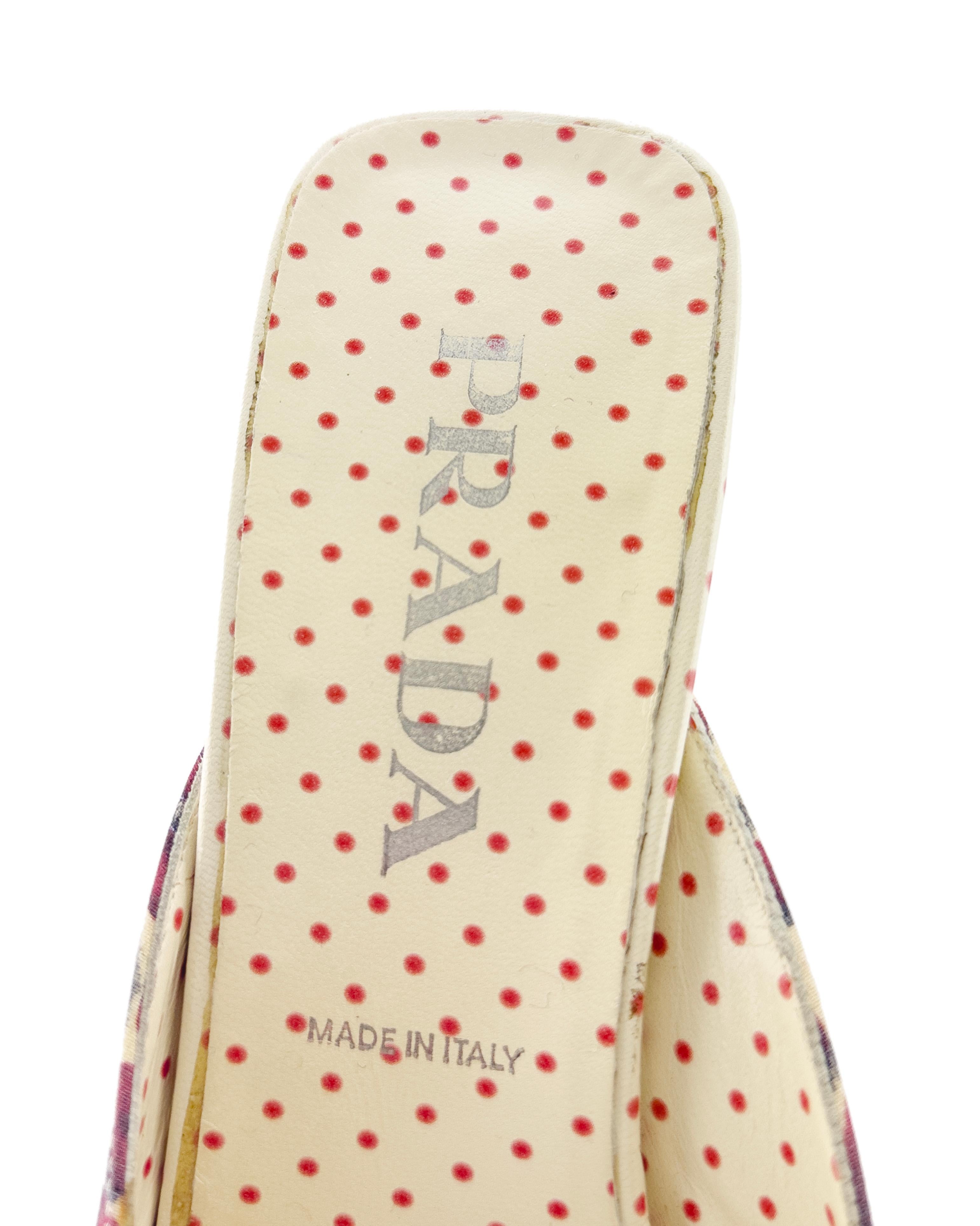 Spring/Summer 2000 Prada Heart Print Kitten Heel Mules 1