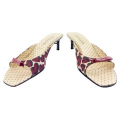 Spring/Summer 2000 Prada Heart Print Kitten Heel Mules