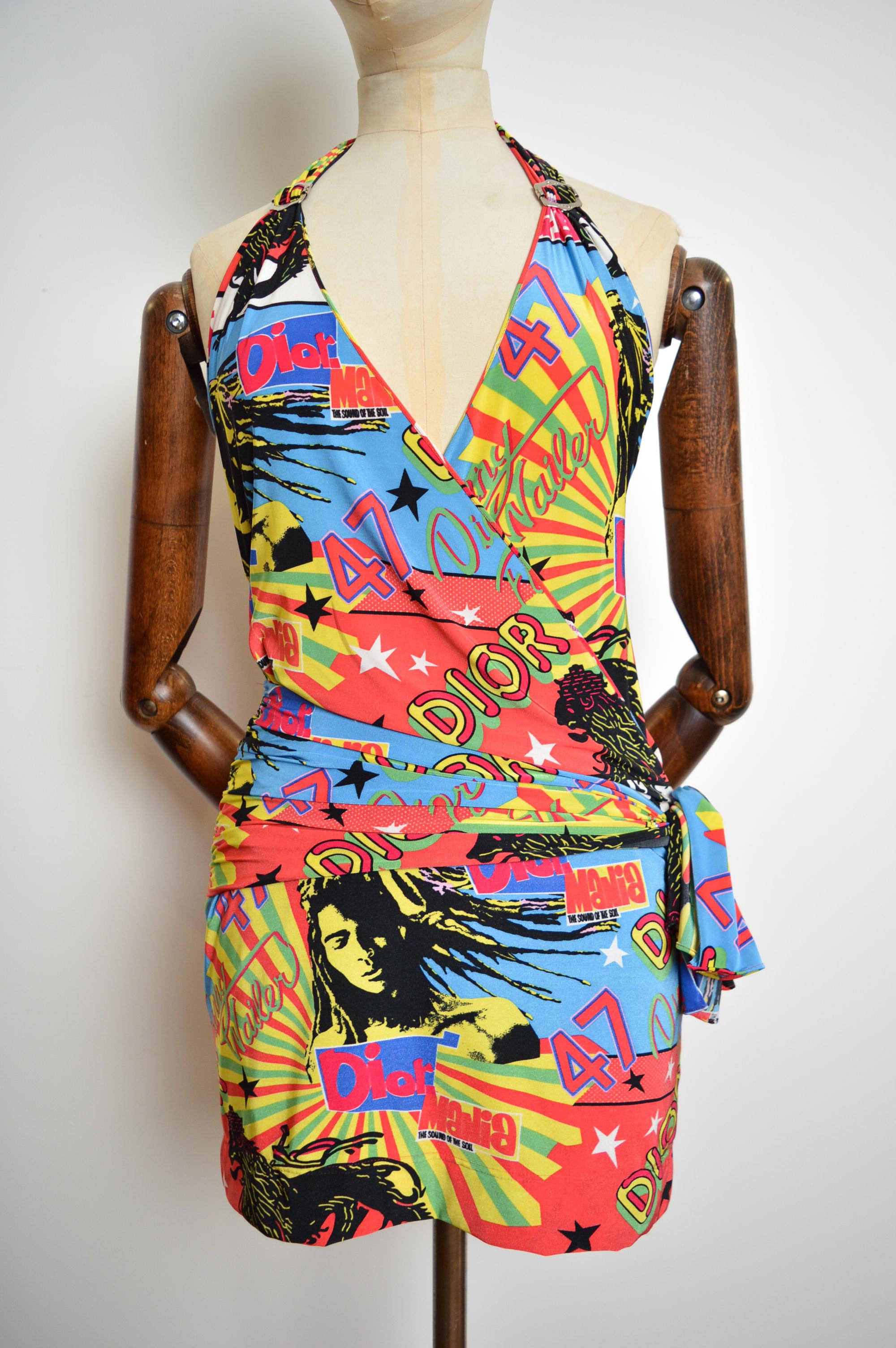 Mini Vestido de la Colección Rasta Primavera / Verano 2004 de Christian Dior by John Galliano en Bueno Estado en Sheffield, GB