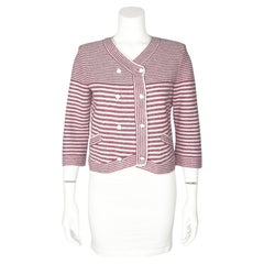 Spring/Summer 2015 Chanel Red and White Stripe Cardigan