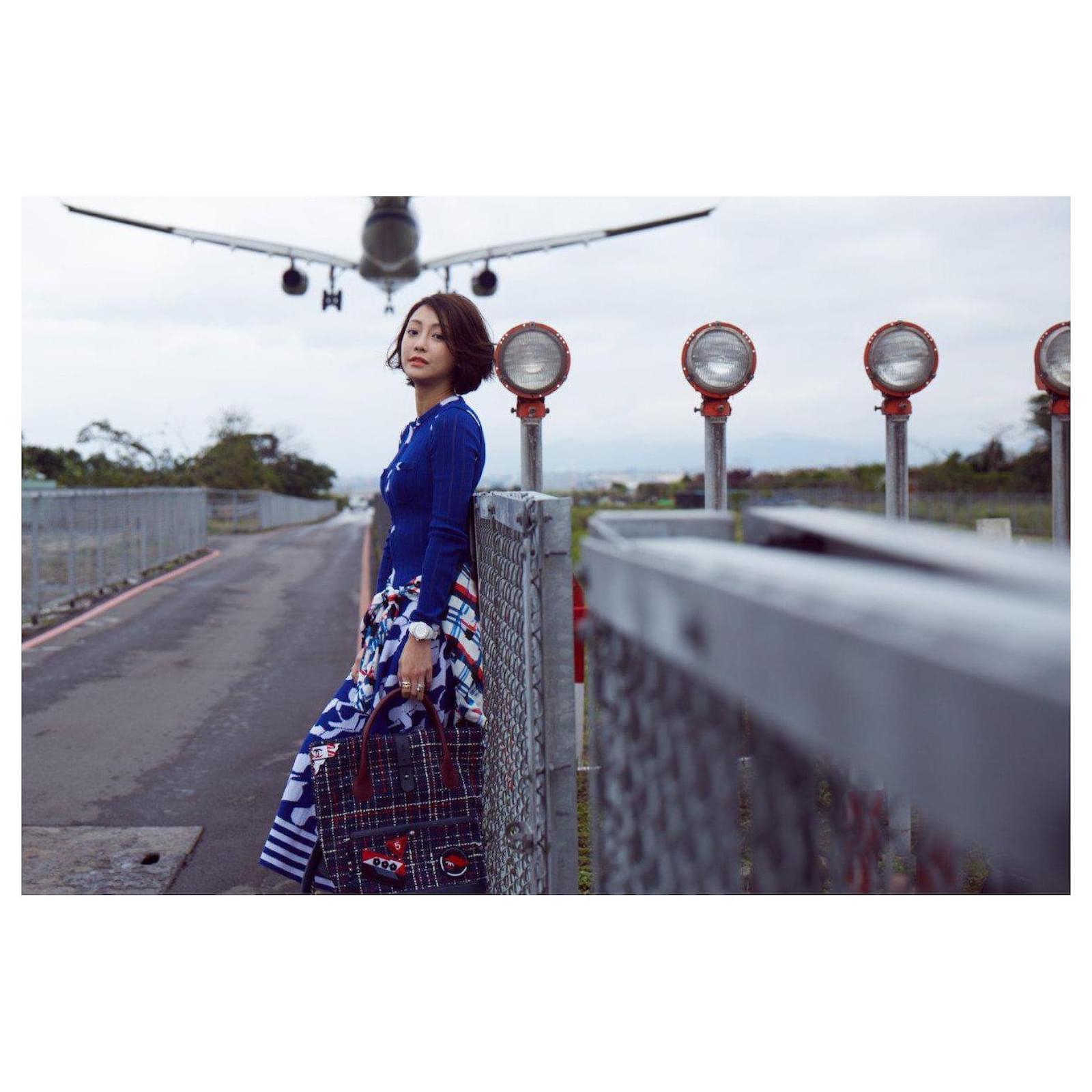 CAMPAÑA PUBLICITARIA CHANEL Primavera/Verano 2016 ''Aeropuerto'' VESTIDO AZUL IT 38 5