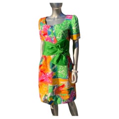 Primavera Verano Brillante Floral Vestido de Fiesta de Platos/Ross Lima Lazo de Raso Talla 8