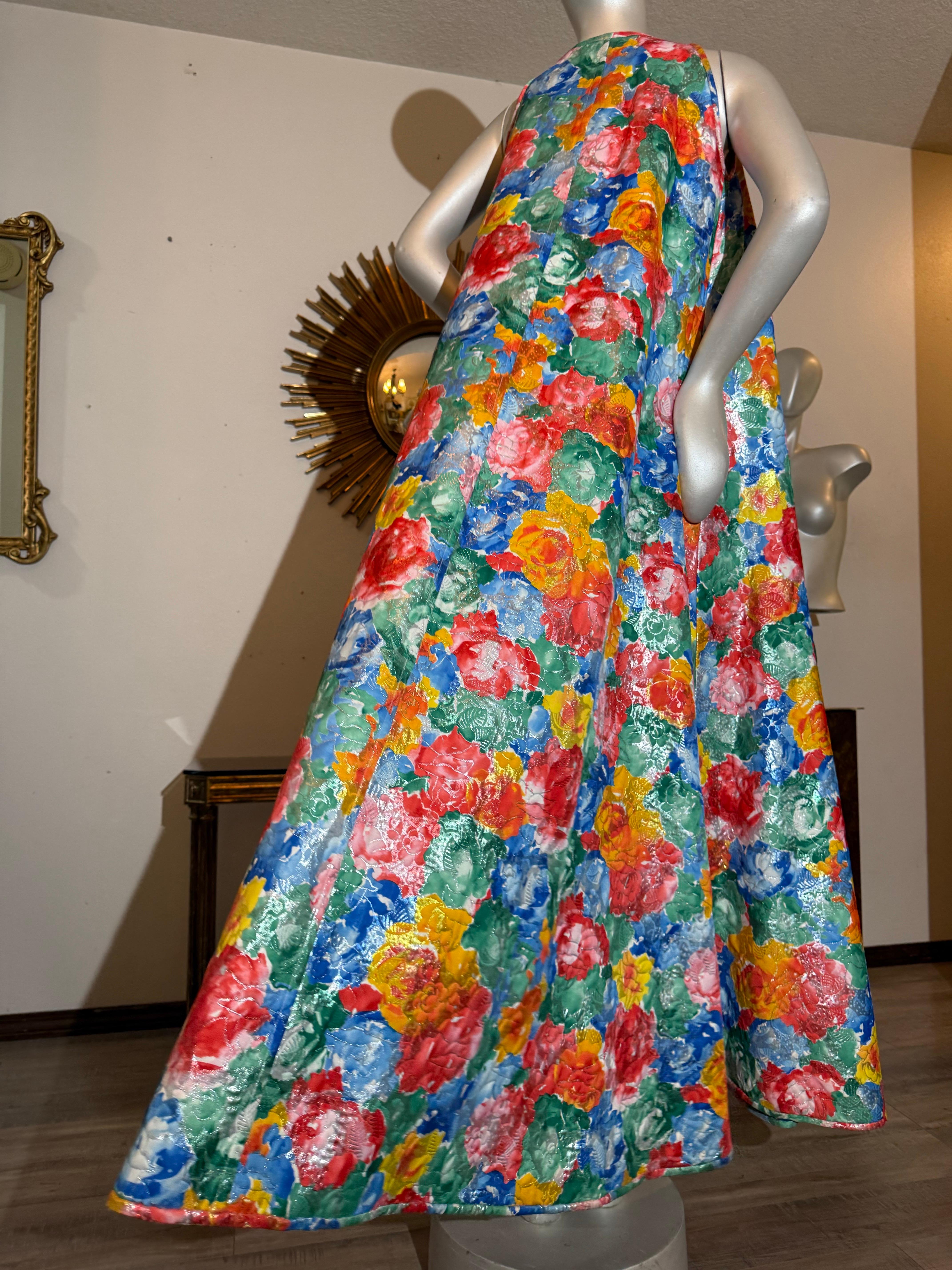 Haute Couture - Printemps/Été Combinaison bustier avec plumeau en soie florale Matelessé en vente 6