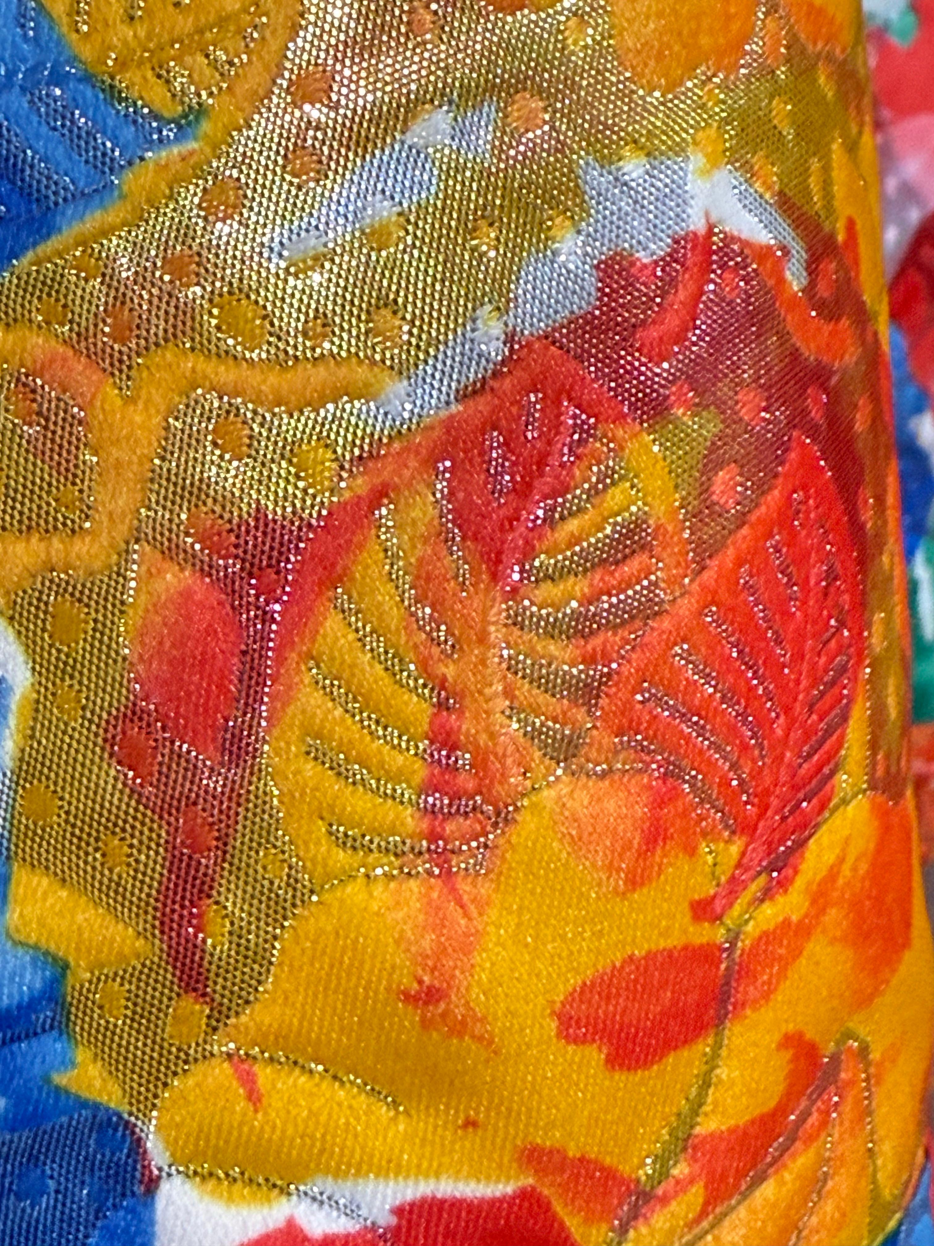 Haute Couture - Printemps/Été Combinaison bustier avec plumeau en soie florale Matelessé en vente 3