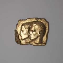 "Spring" Wall Relief by Wäinö Aaltonen, Gilded Plaster, Finland 1951