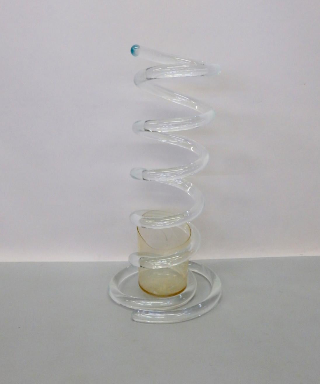 American Spring Wound Lucite Umbrella Stand Attributed to Dorothy Thorpe
