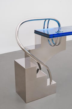 Springboard' Acrylic, Stainless Steel Console Table by Cometabolism Studio