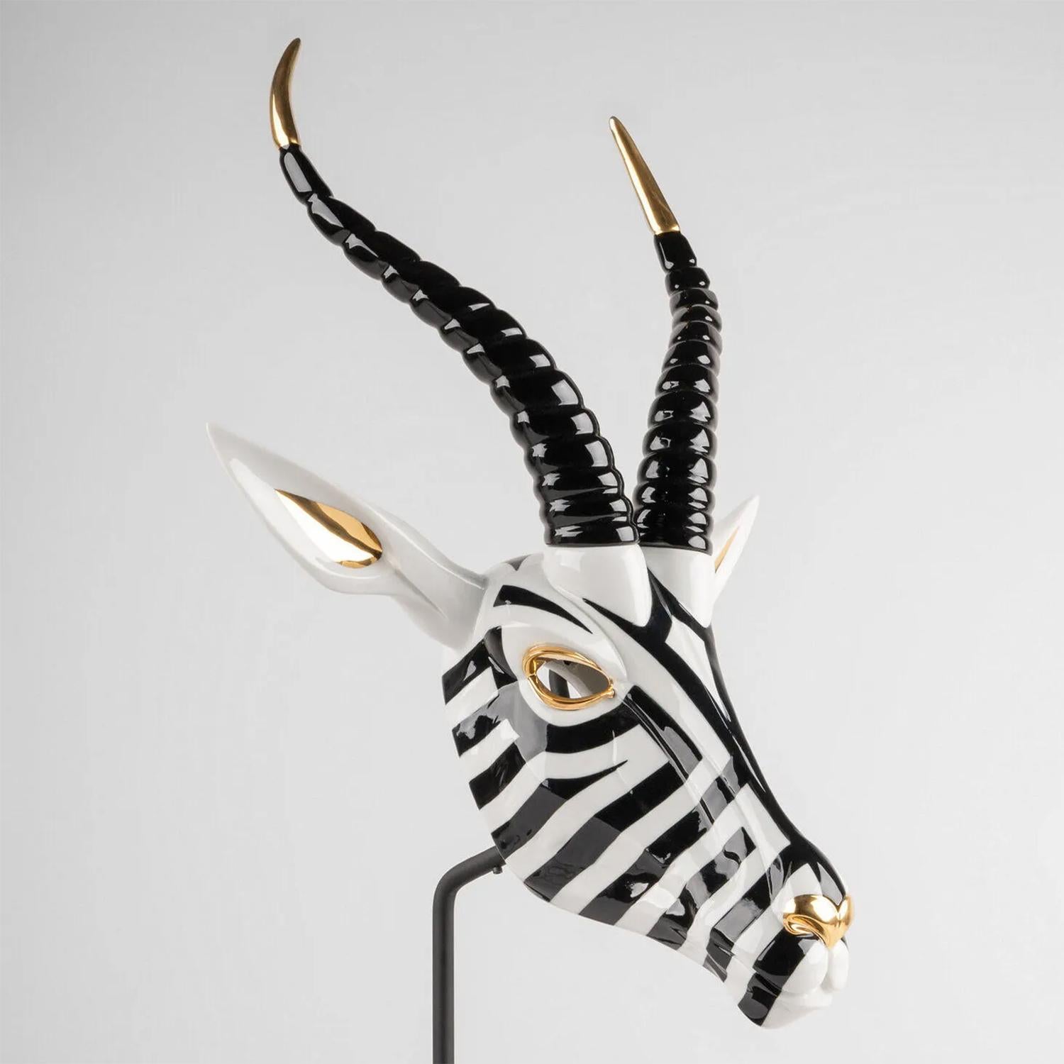 Contemporary Springbok Head Sculpture For Sale