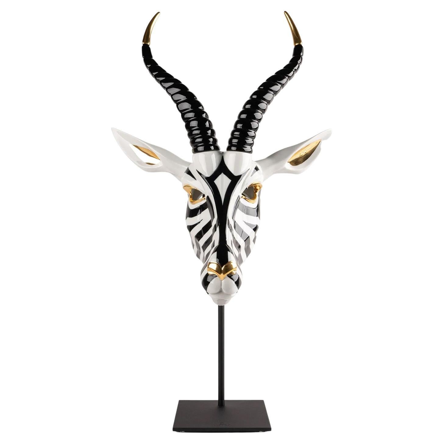 Springbok Head Sculpture For Sale