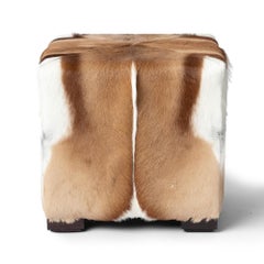 Cube Ottoman en cuir de Springbok
