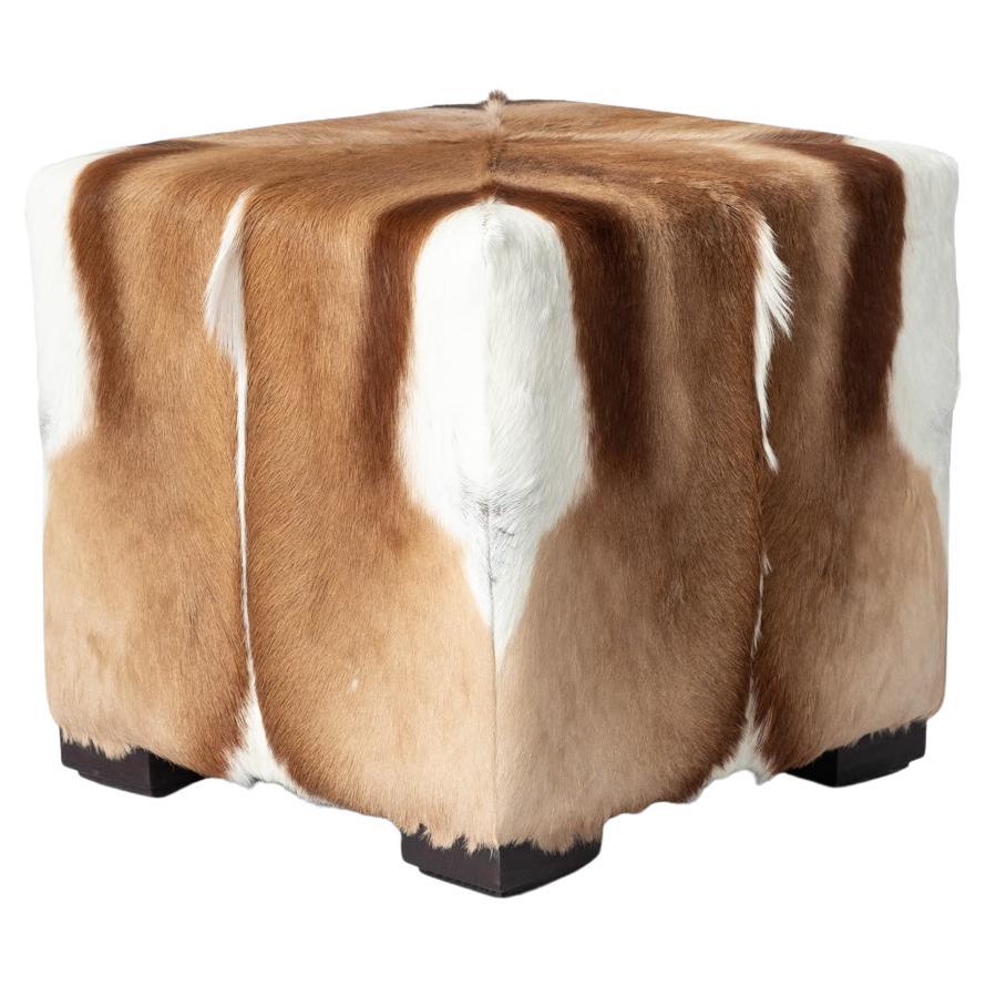 Springbok Hide Cube Ottoman For Sale