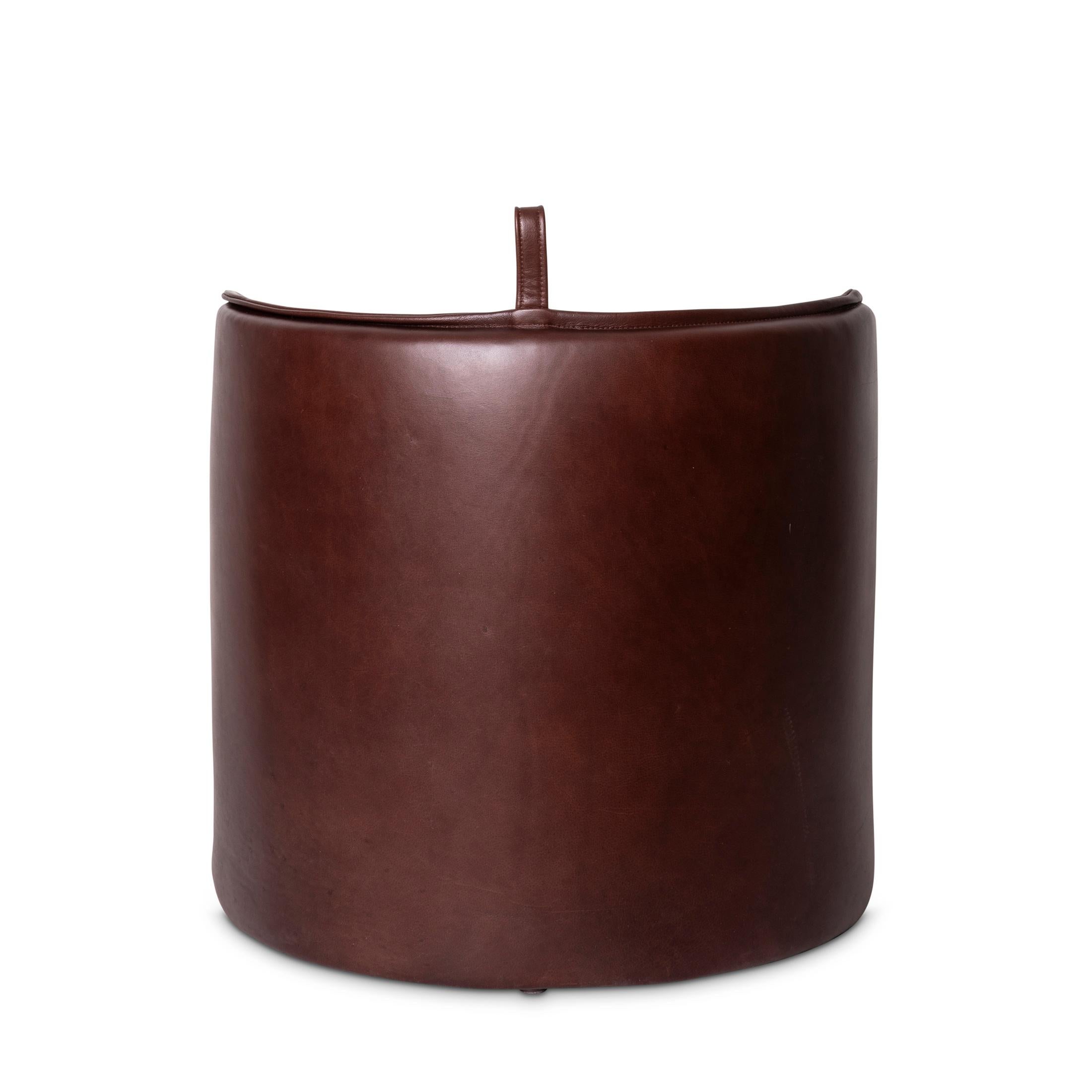 Contemporary Springbok Hide & Leather Stool For Sale