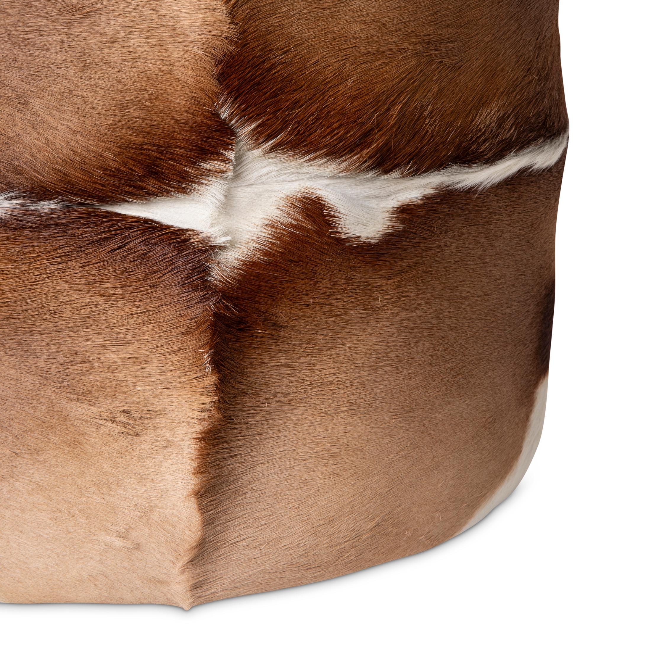 Springbok Hide & Leather Stool For Sale 4