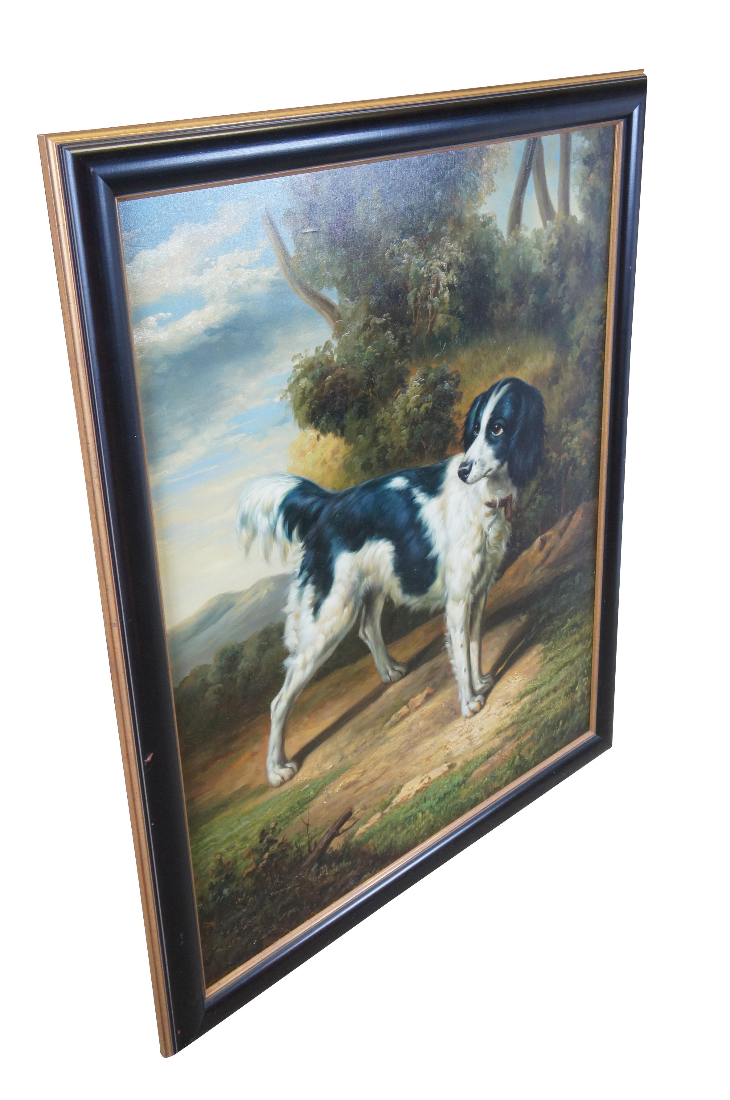 Springer Spaniel Dog Landscape Portrait Oil Painting After John Wootton 43