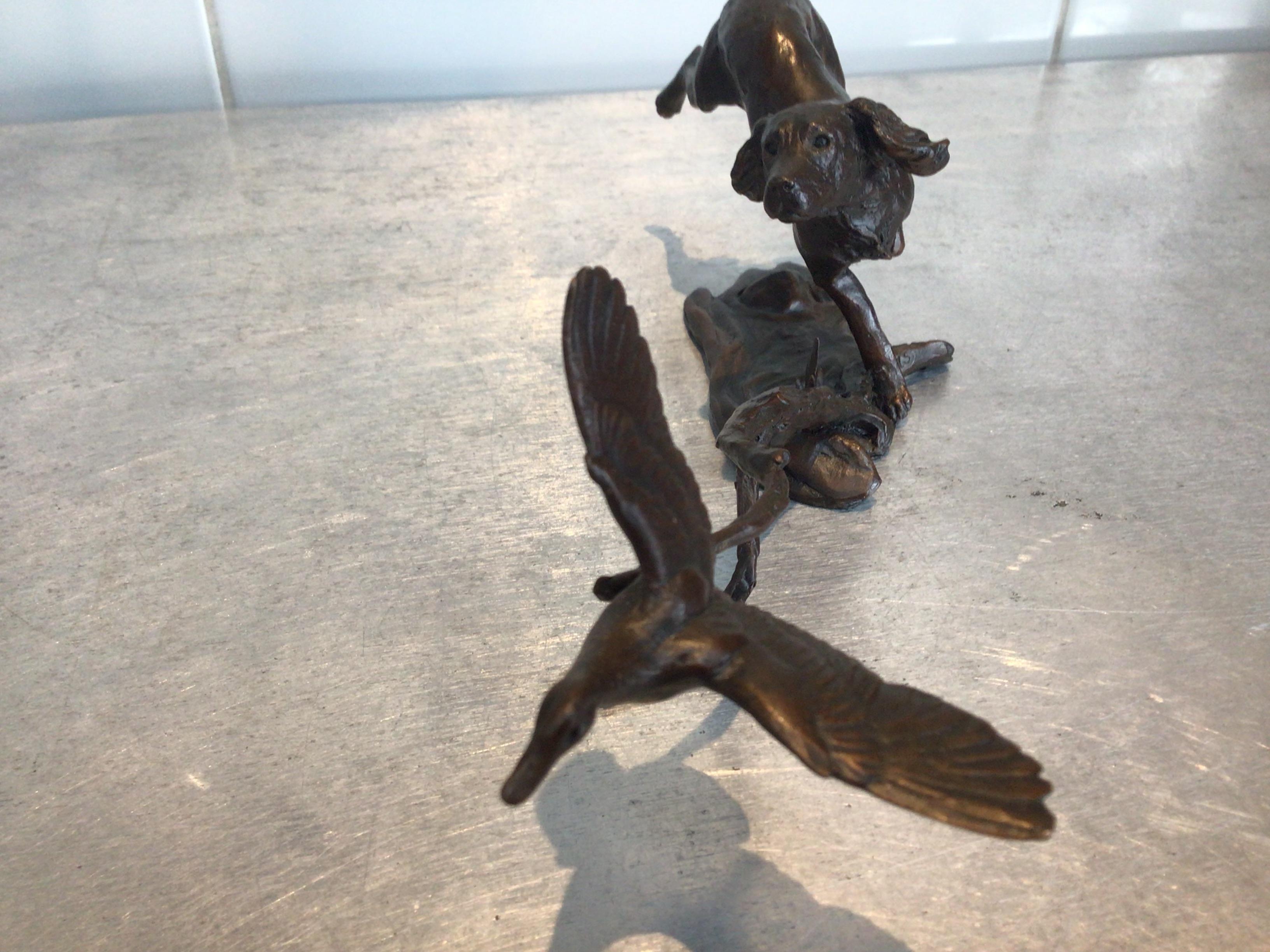 Springer Spaniel e anatra Michael Simpson Scultura in bronzo firmata in edizione limitata in vendita 4