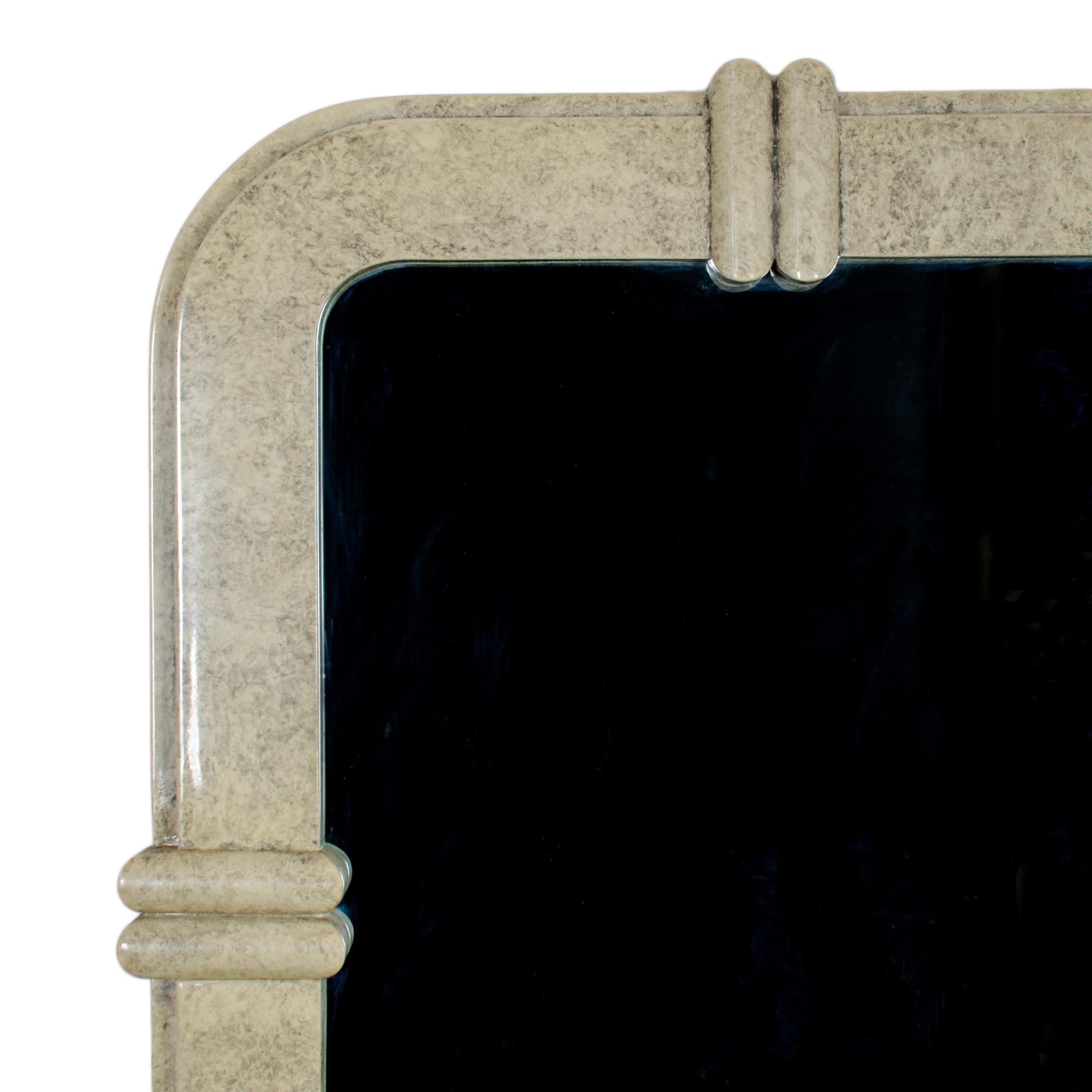 A Springer style lacquer deco wall mirror circa 1970s.


 

33 ½ inches wide by 2 ¼ inches deep by 43 ½ inches tall  
