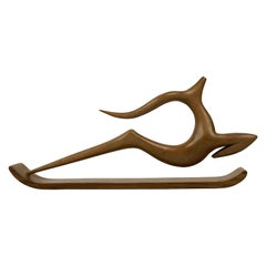 Gazelle à ressort Sculpture en bois par Hagenauer Werkstätte Wien