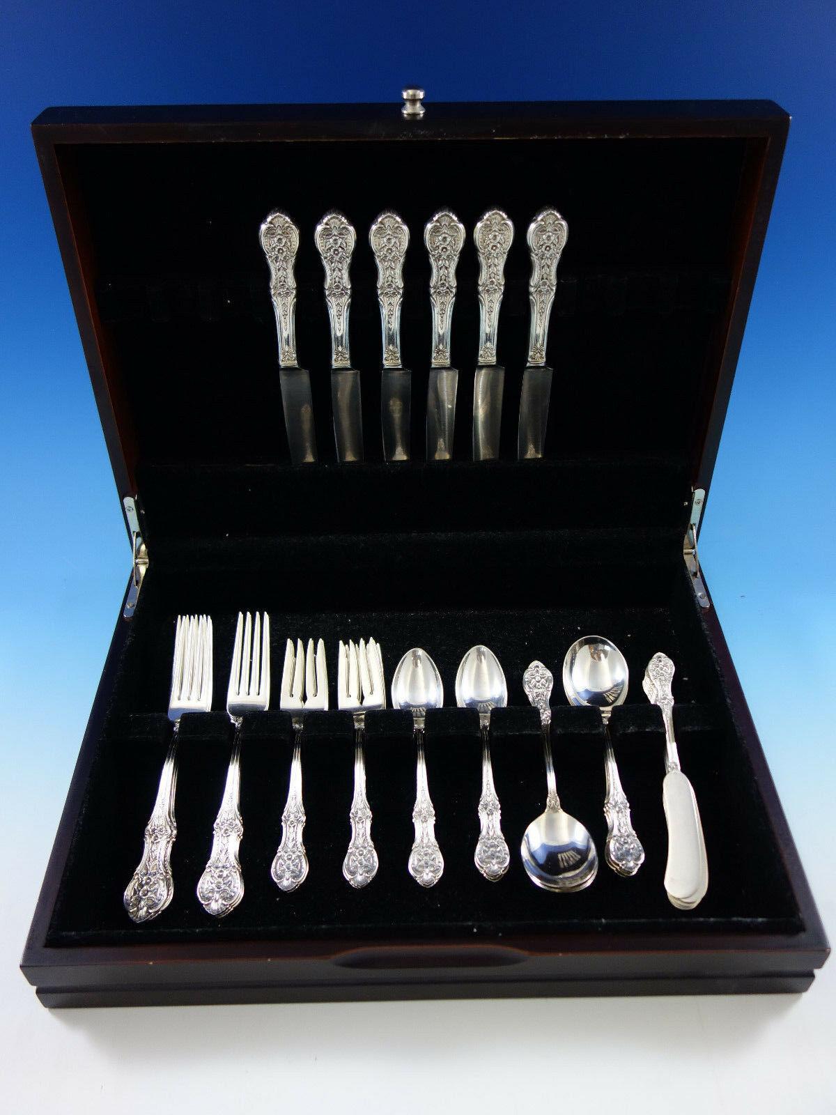 Springtime by International sterling silver flatware set, 36 pieces. Great starter set! This set includes:

6 knives, 8 1/2