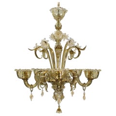 Artistic Chandelier 5arms Smoky Quartz Murano Glass by Multiforme in stock
