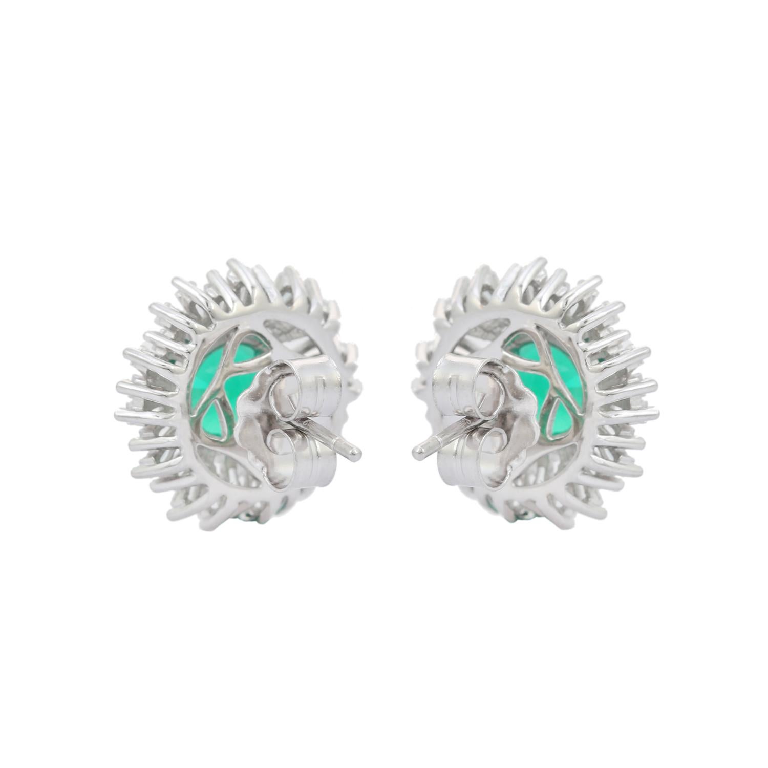 Sprinkle Green Rhinestone Studs Earring for Wedding in Silver Fashion Jewelry For Sale 1