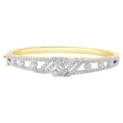 Spritzer & Furmann 14 Karat Gelb- und Weißgold Vintage Diamant-Armreif